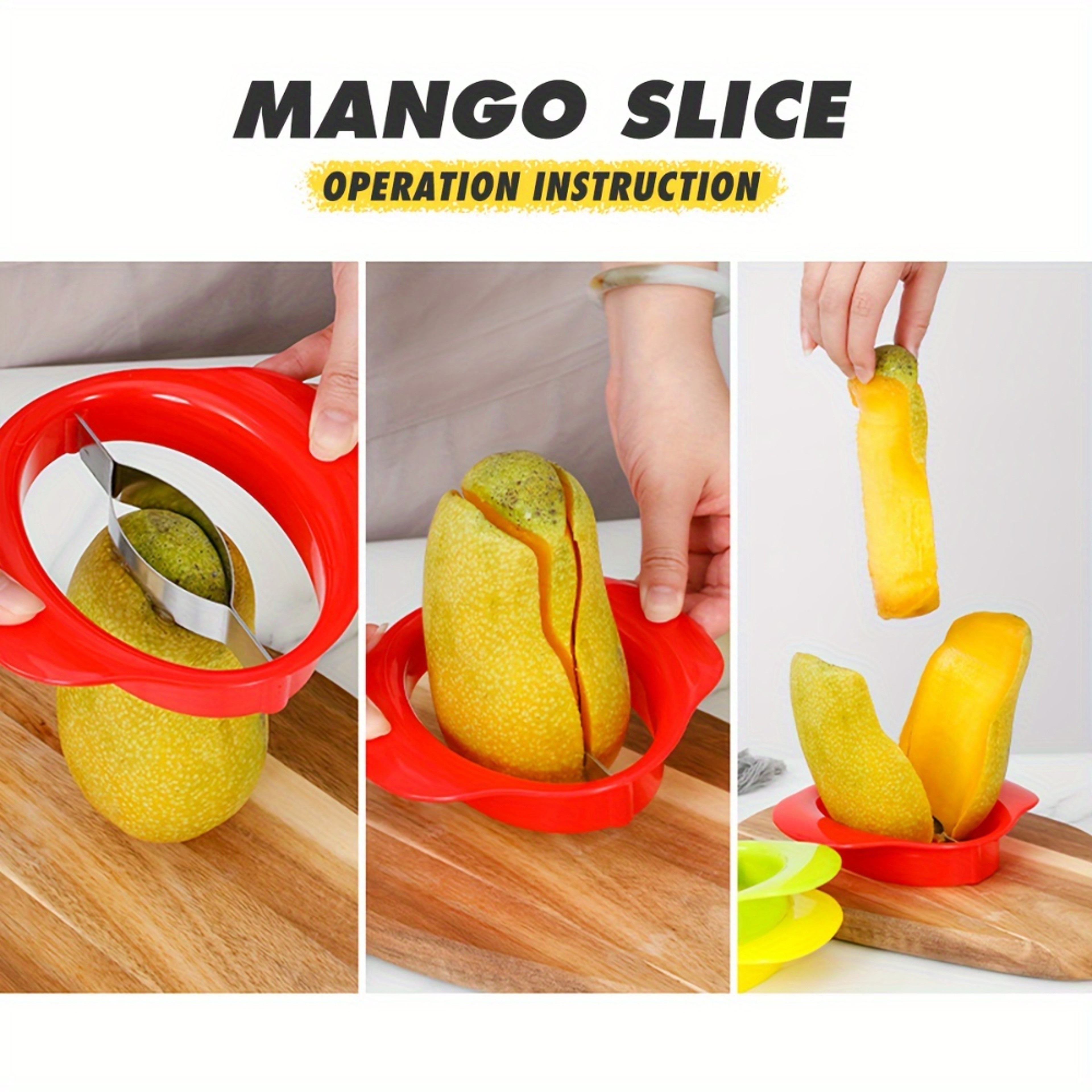 Mango Slicer Fruit Cutter Tool With Easy Peel And Core Remover 3