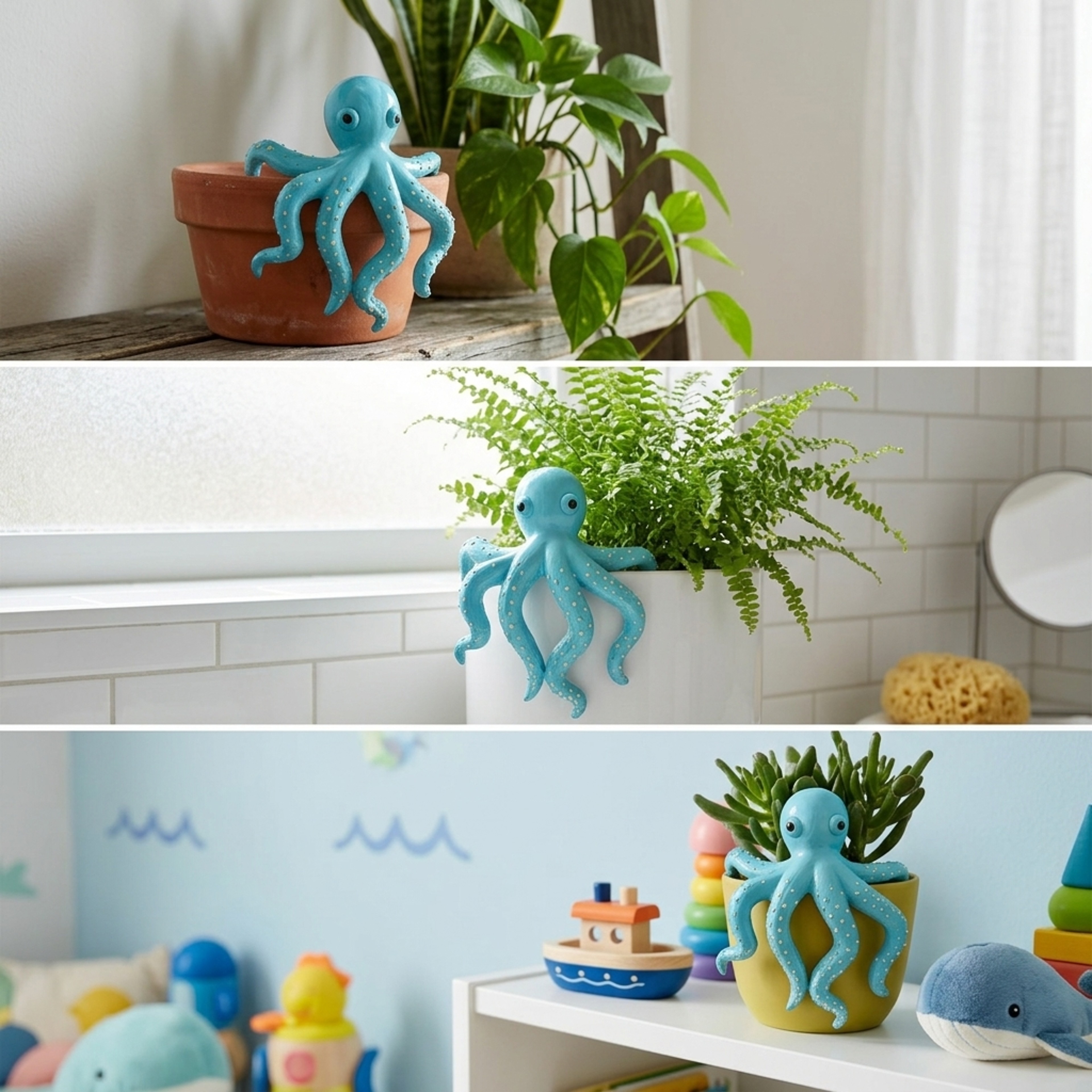 Resin Octopus Pot Hanger Ocean Theme Garden Balcony Decor – view 4