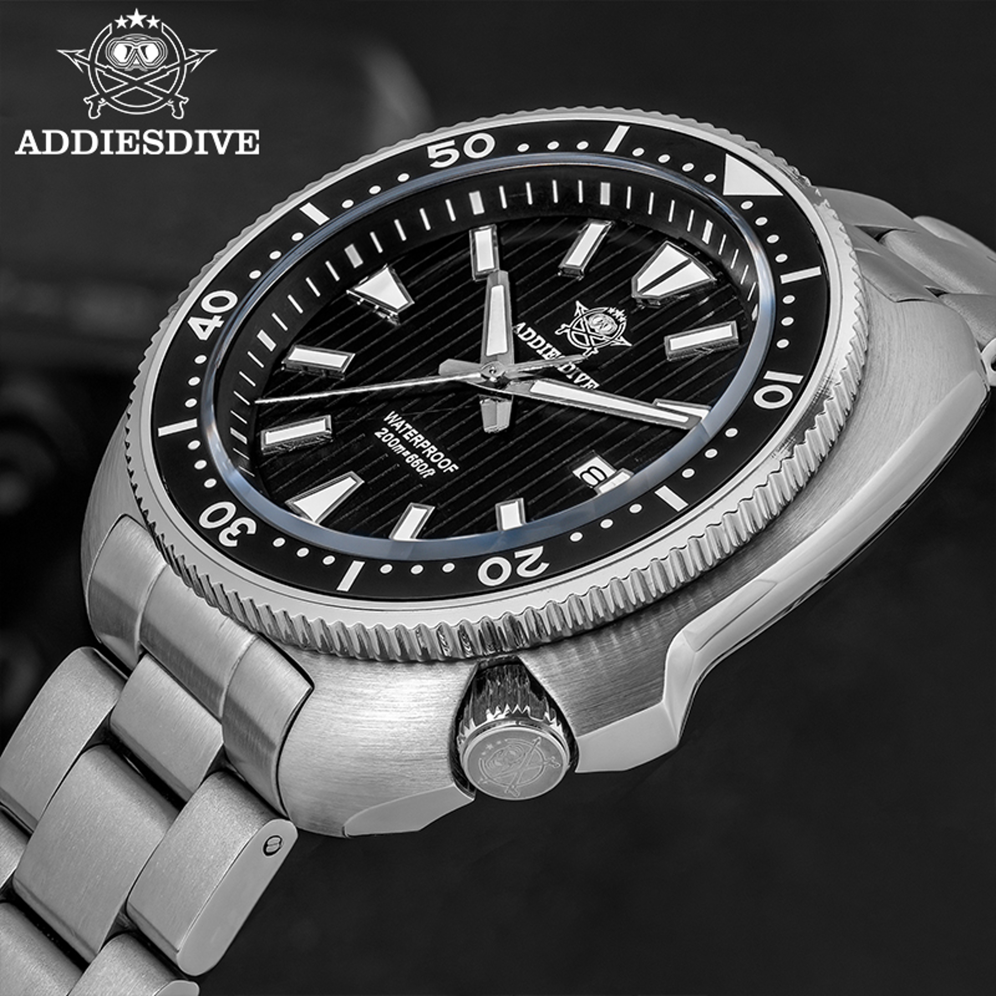 Mens Diving Watch Waterproof Sapphire Glass Luminous Stainless Steel Quartz Watch 2