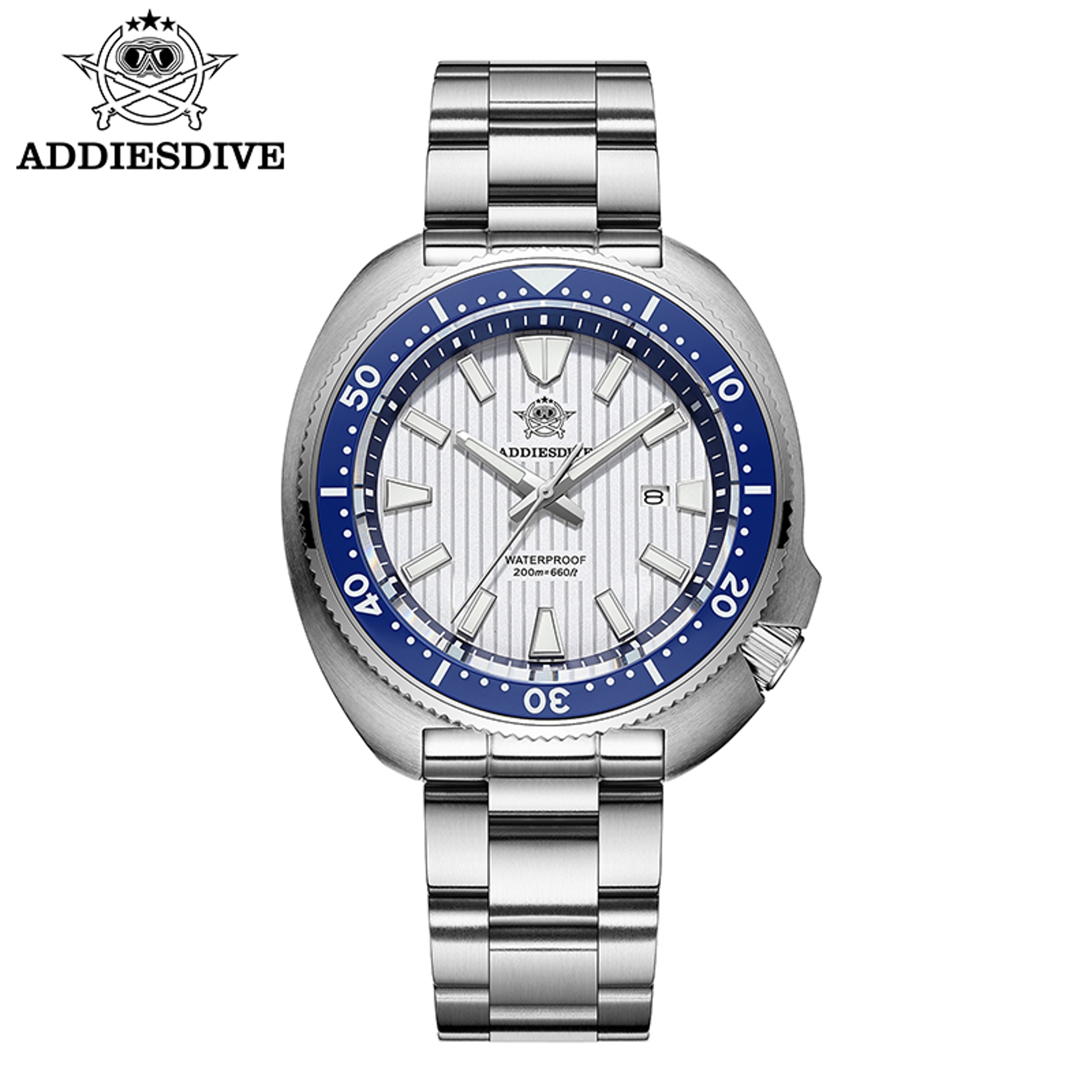 Mens Diving Watch Waterproof Sapphire Glass Luminous Stainless Steel Quartz Watch 7