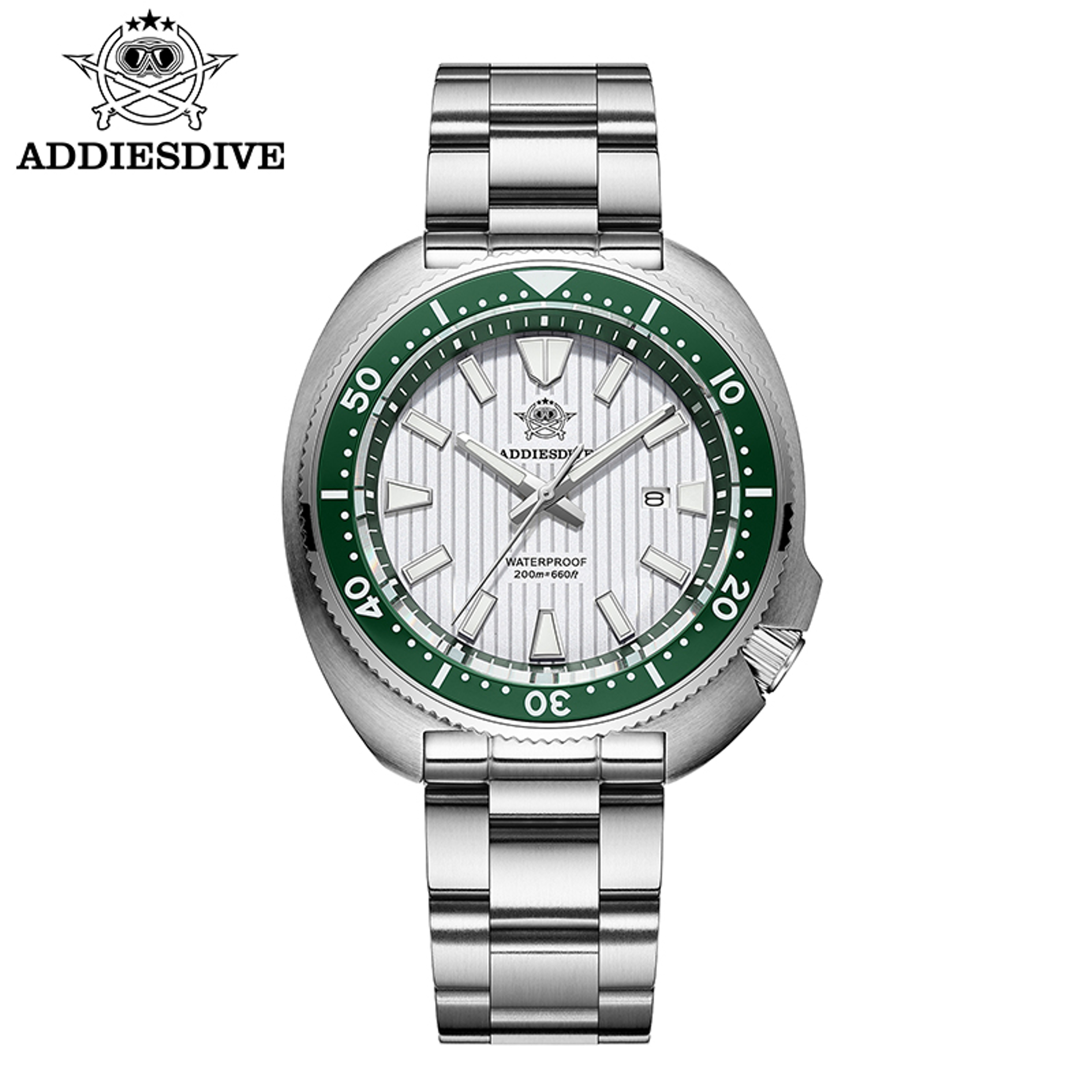 Mens Diving Watch Waterproof Sapphire Glass Luminous Stainless Steel Quartz Watch 8