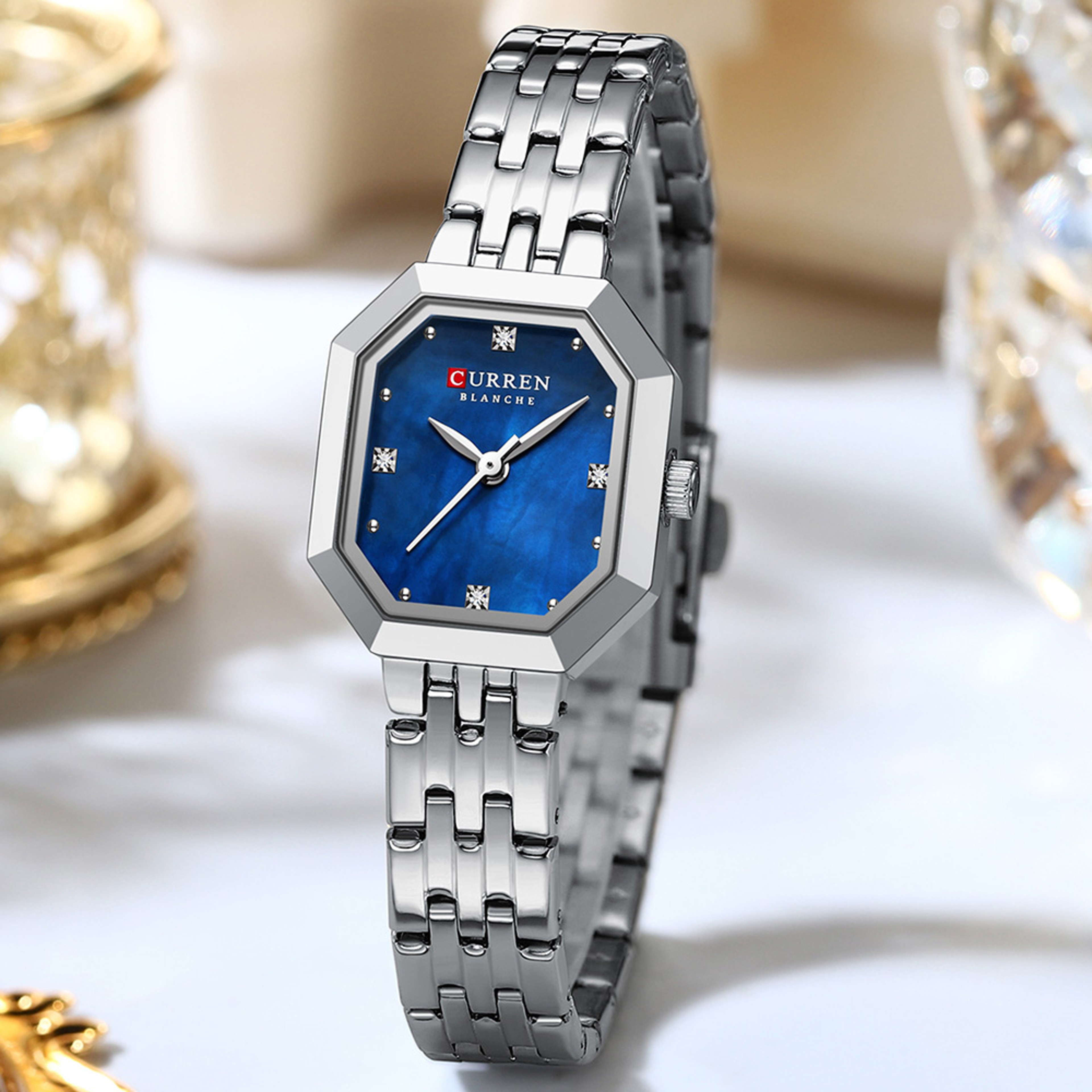 Square Stainless Steel Ladies Watch Elegant Fashion Wristwatch 2