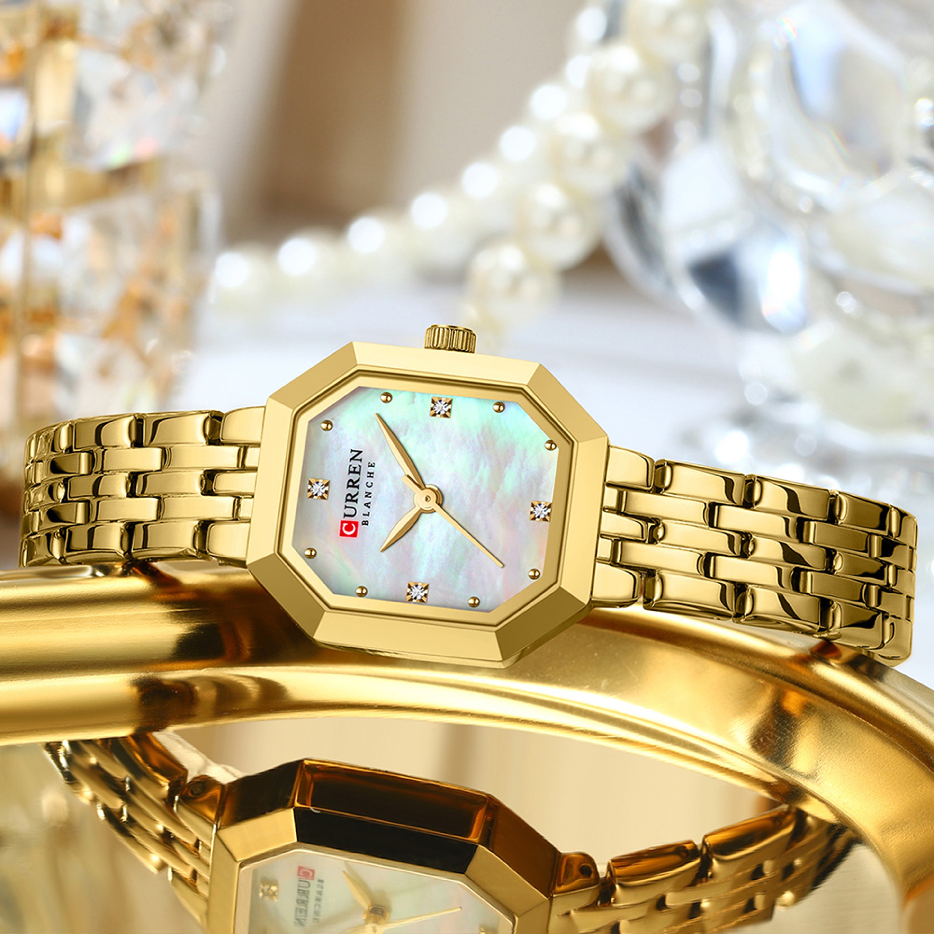 Square Stainless Steel Ladies Watch Elegant Fashion Wristwatch 5