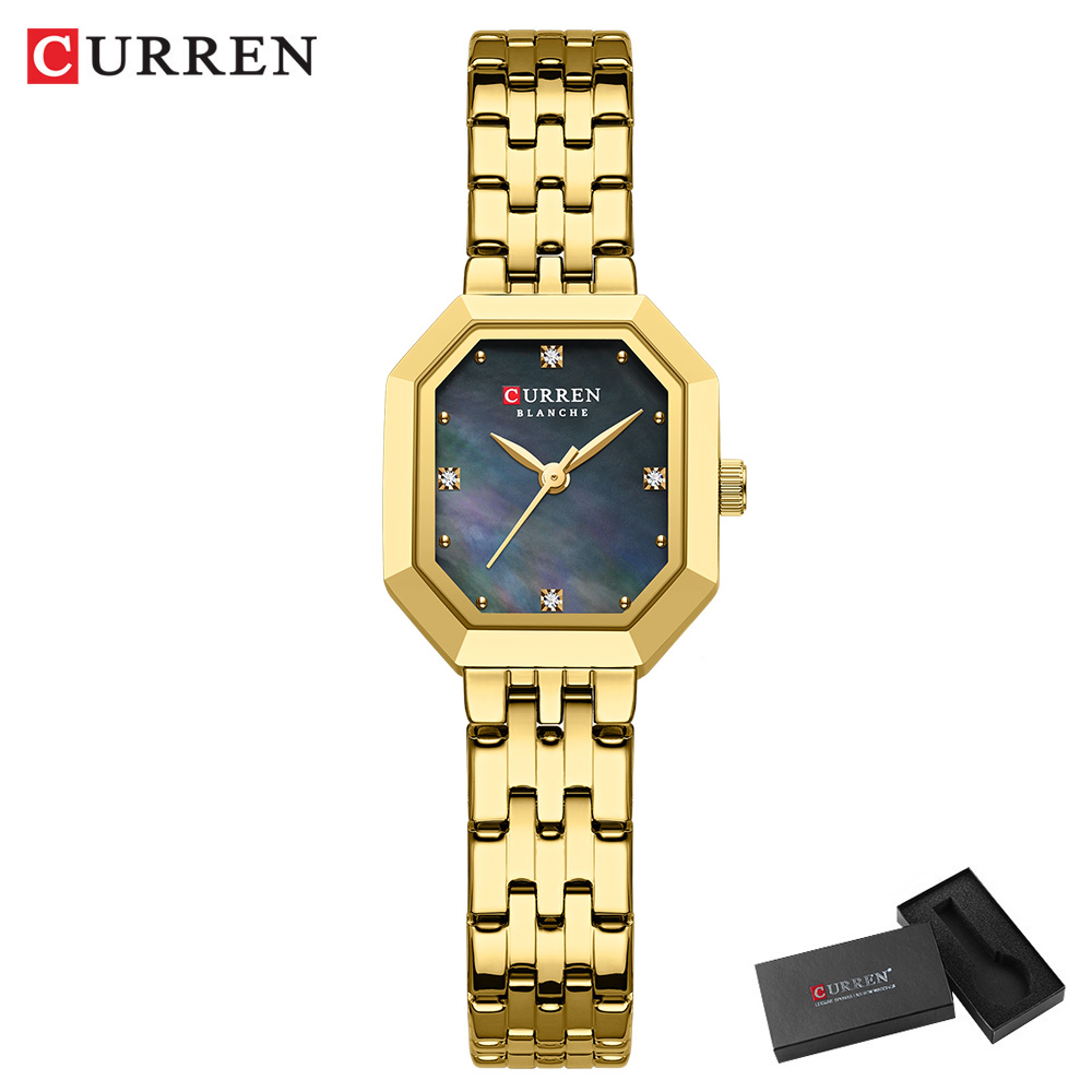 Square Stainless Steel Ladies Watch Elegant Fashion Wristwatch 6