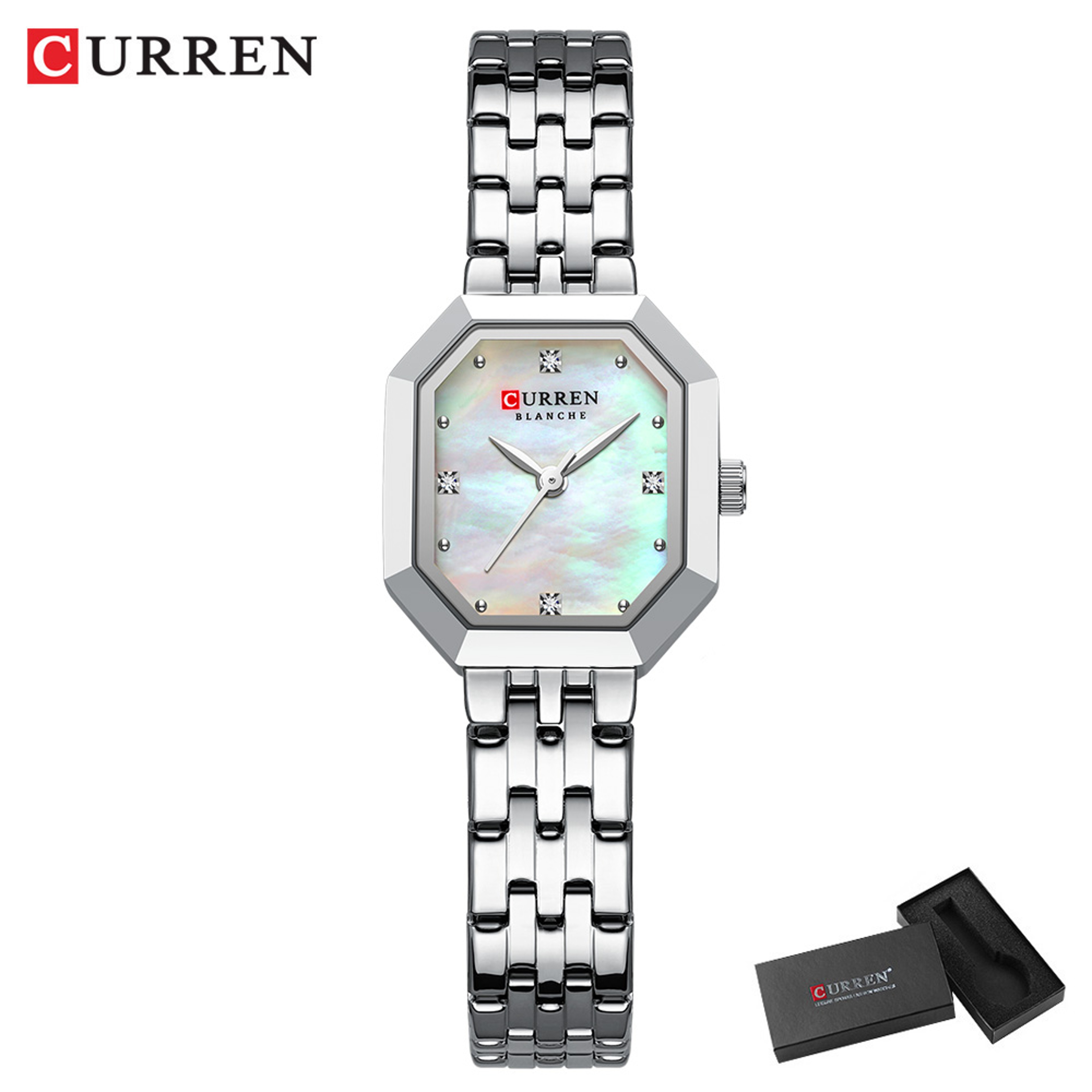 Square Stainless Steel Ladies Watch Elegant Fashion Wristwatch 8
