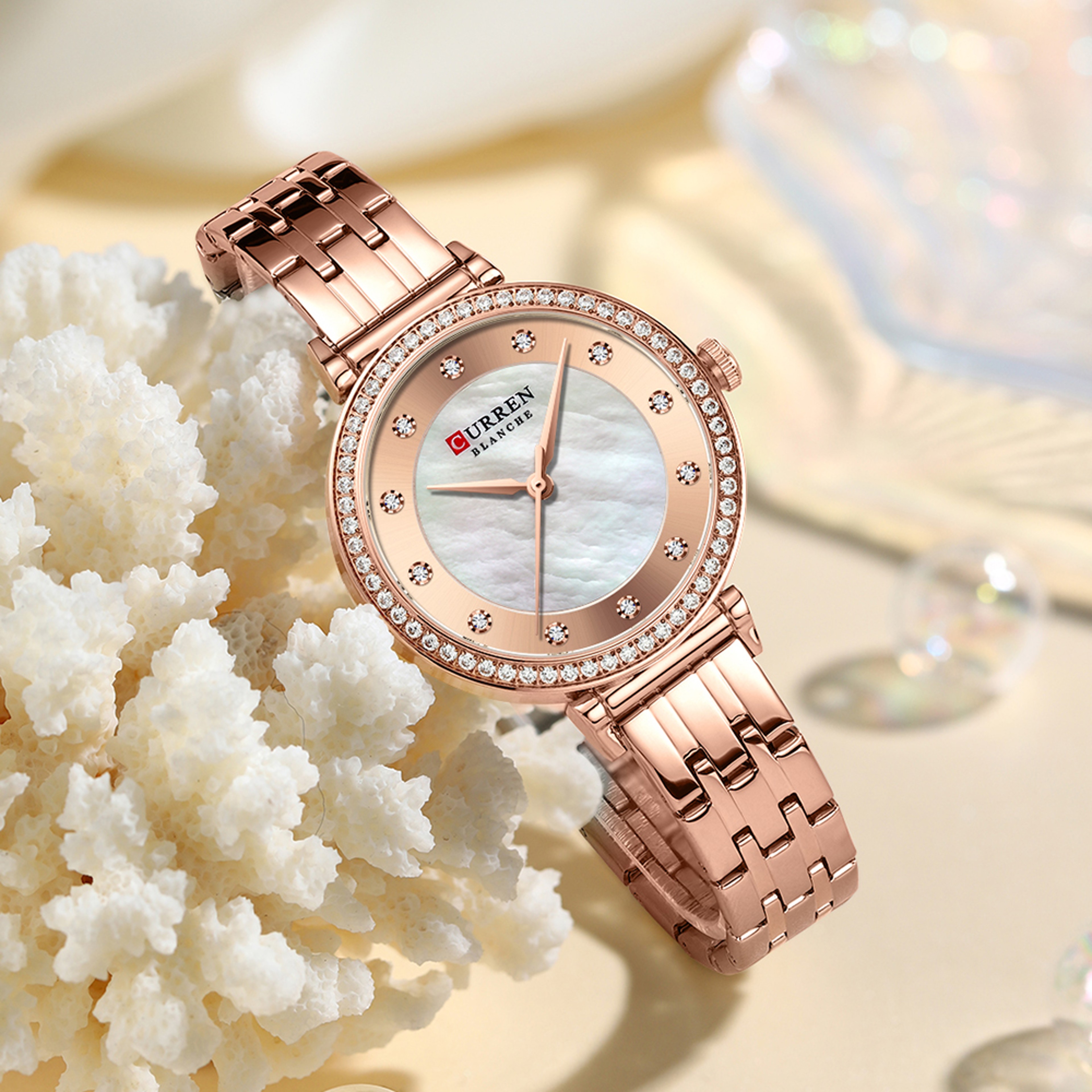 Elegant Ladies Stainless Steel Quartz Watch Classic Diamond Dial Waterproof Fashion Watch – view 2