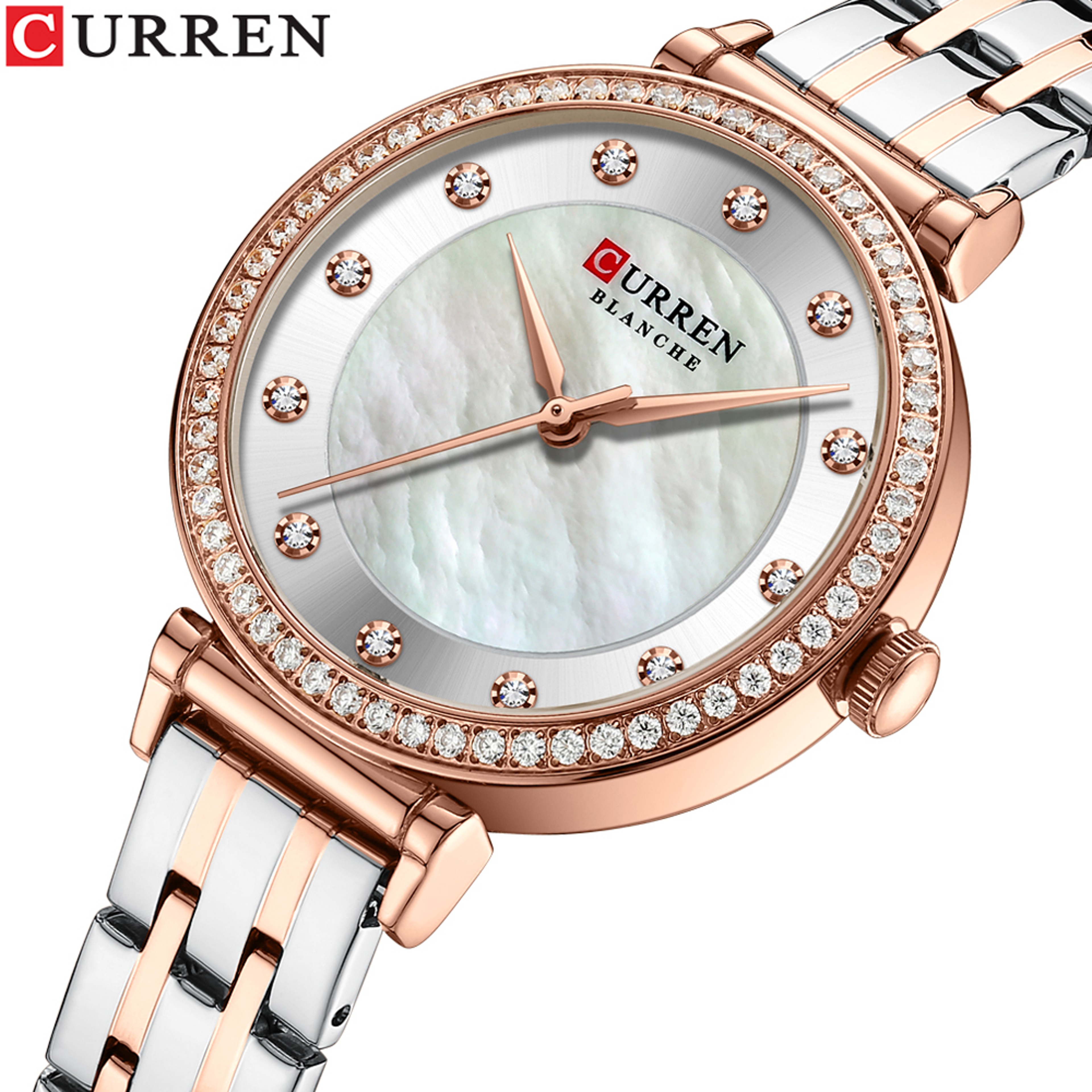 Elegant Ladies Stainless Steel Quartz Watch Classic Diamond Dial Waterproof Fashion Watch – view 3