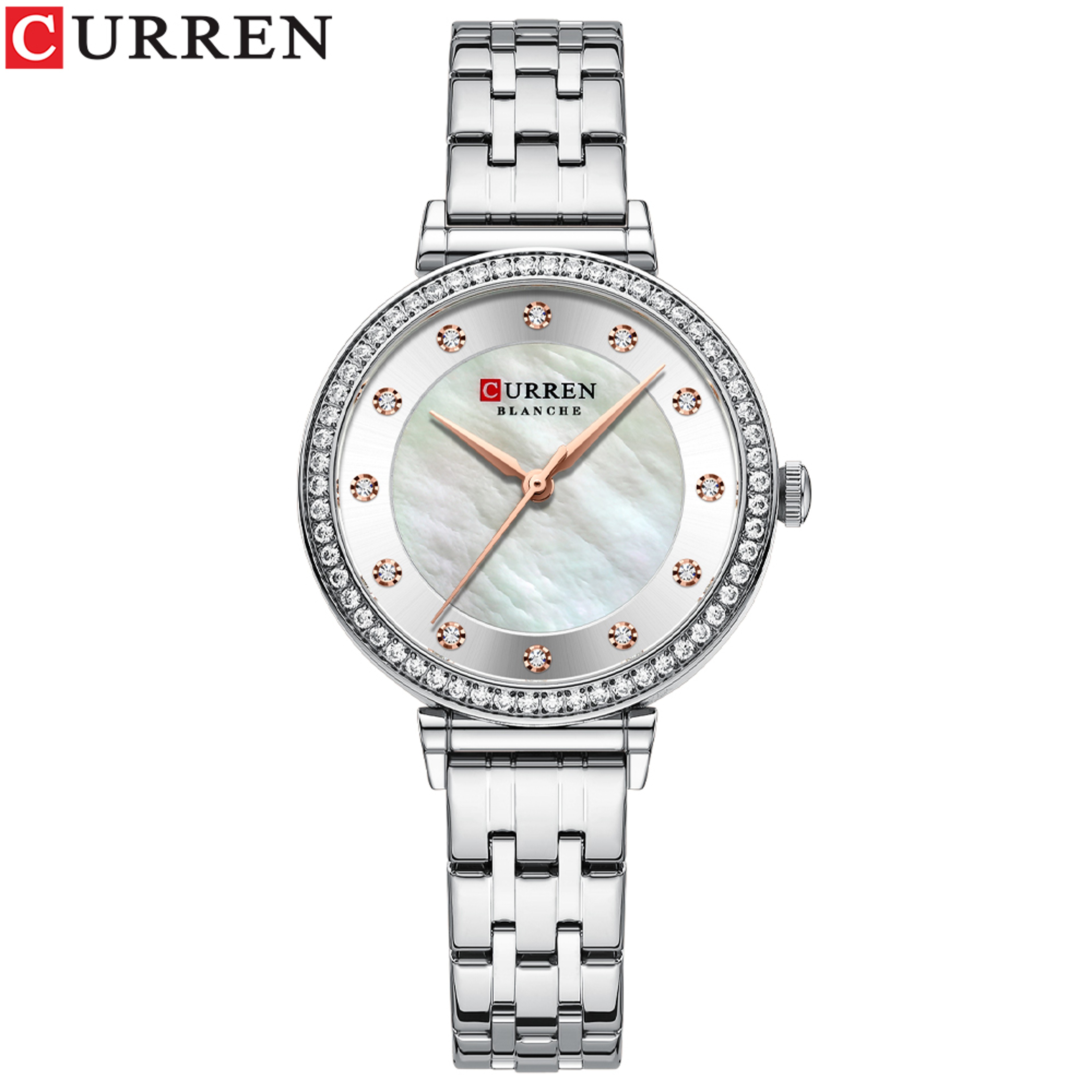 Elegant Ladies Stainless Steel Quartz Watch Classic Diamond Dial Waterproof Fashion Watch – view 7