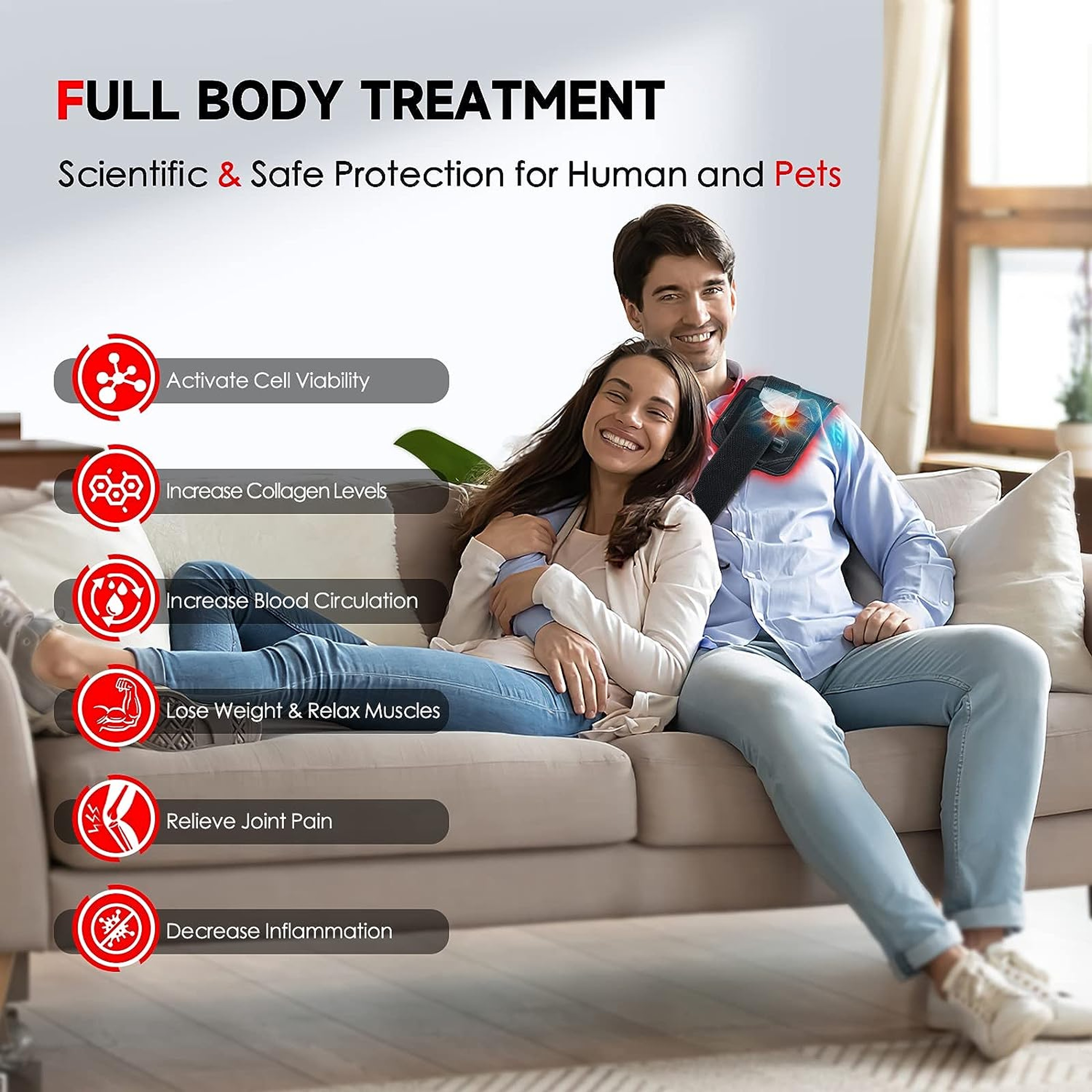 Red Light Therapy Belt Infrared Body Wrap For Back Waist And Muscle Recovery 3