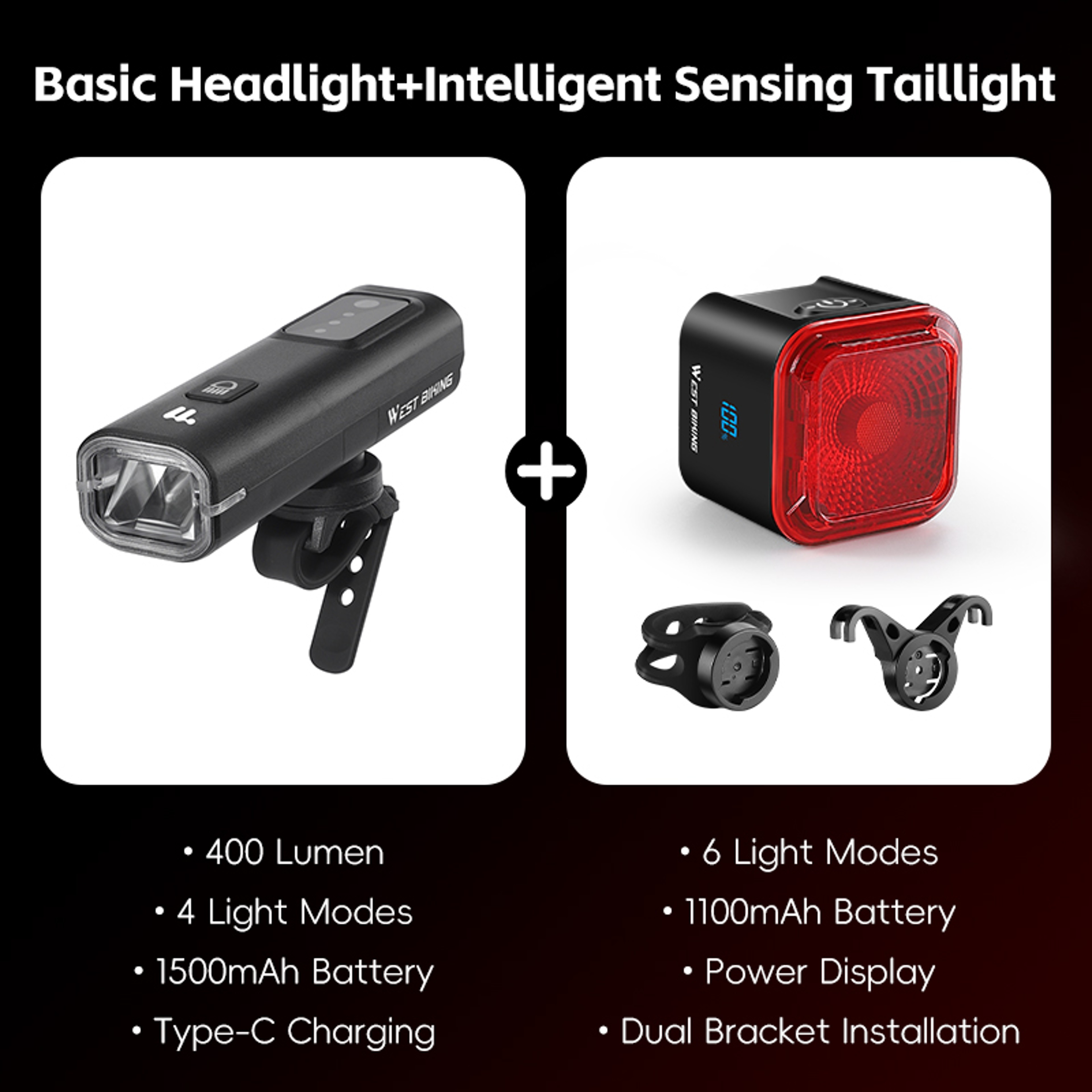 Smart Light Sensing Bike Front Light Lumen Portable Cycling Headlight – view 10