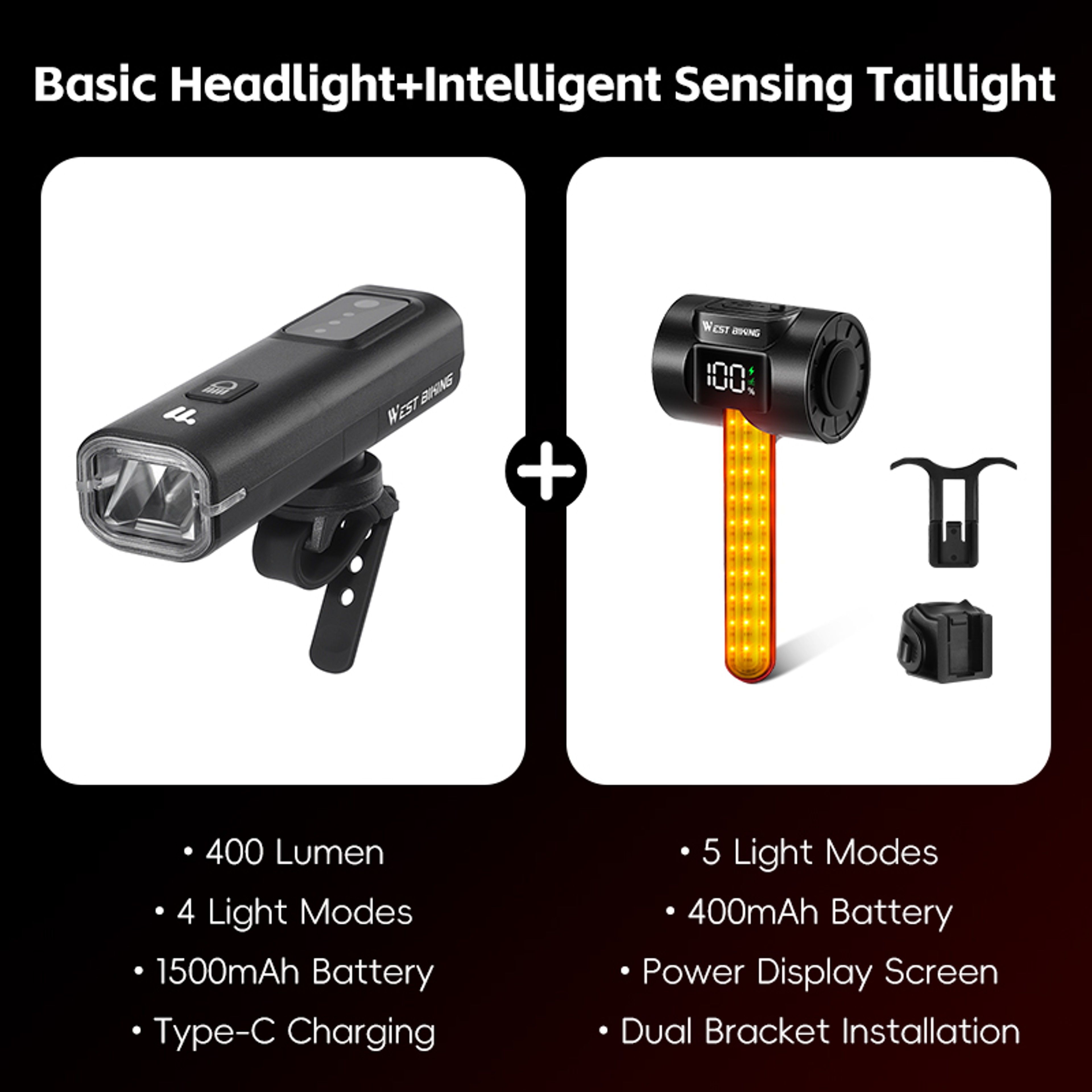 Smart Light Sensing Bike Front Light Lumen Portable Cycling Headlight – view 12
