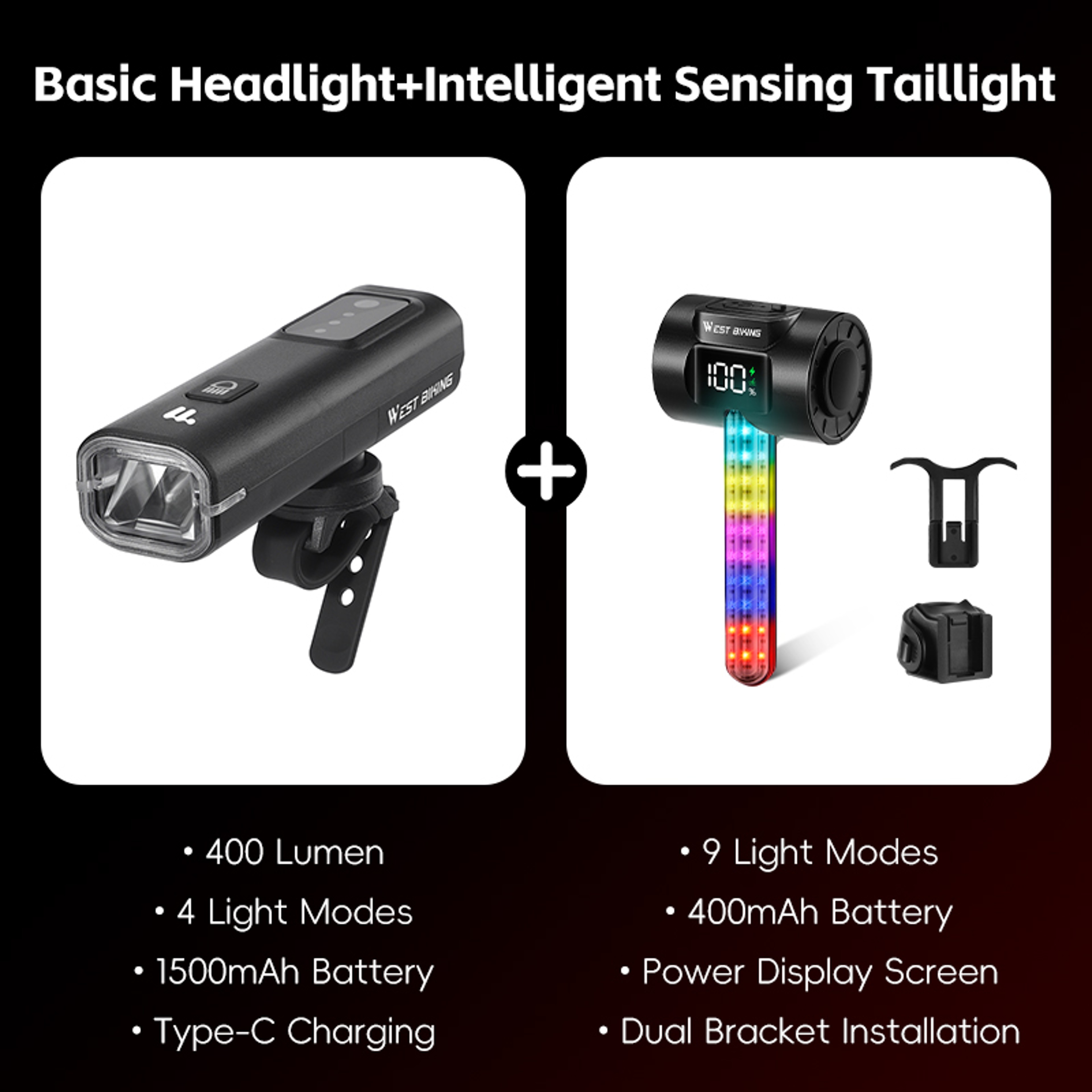 Smart Light Sensing Bike Front Light Lumen Portable Cycling Headlight – view 14
