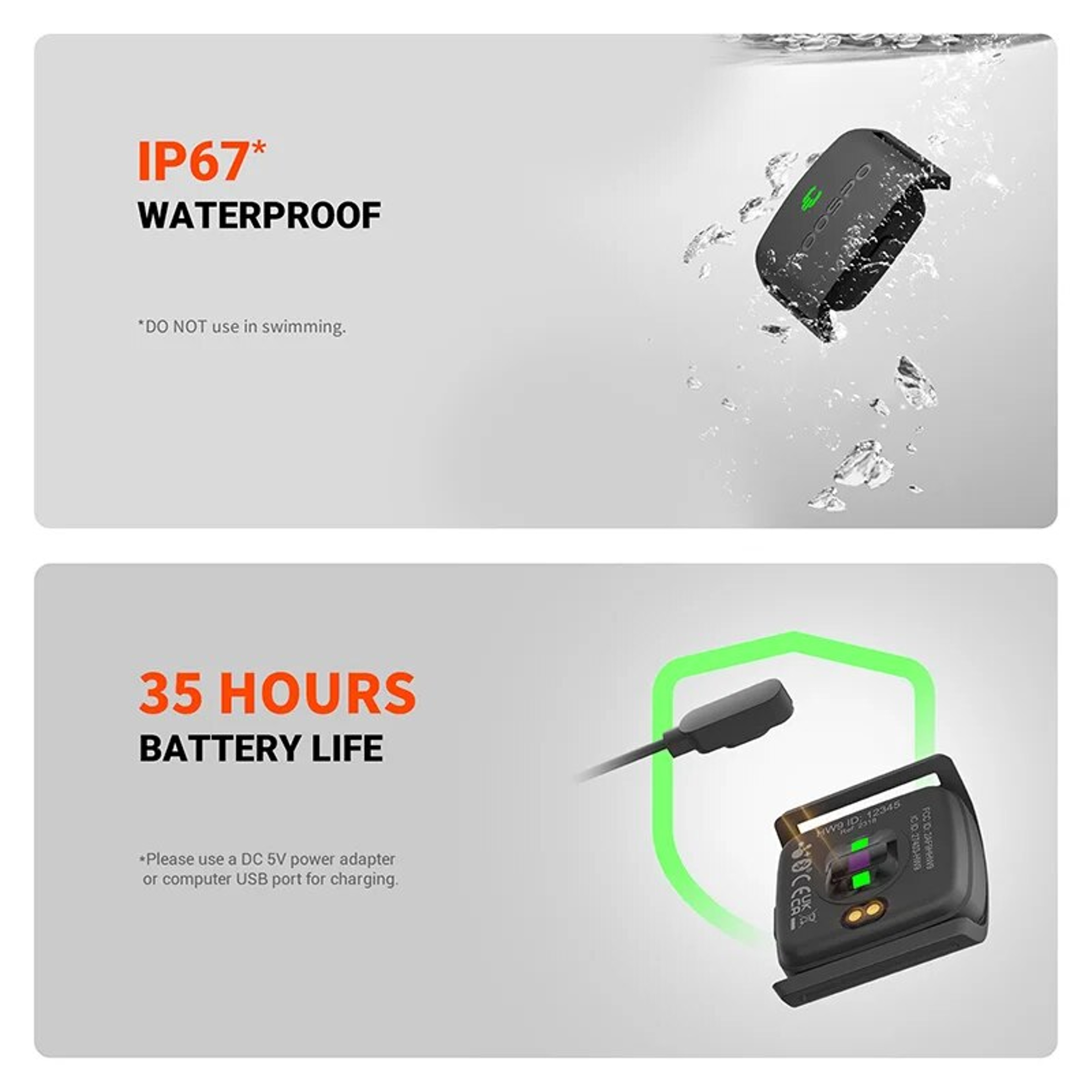 Armband Heart Rate Monitor with HR Zones Calories Tracking BLE ANT Plus Sensor for Cycling Fitness Training – view 5