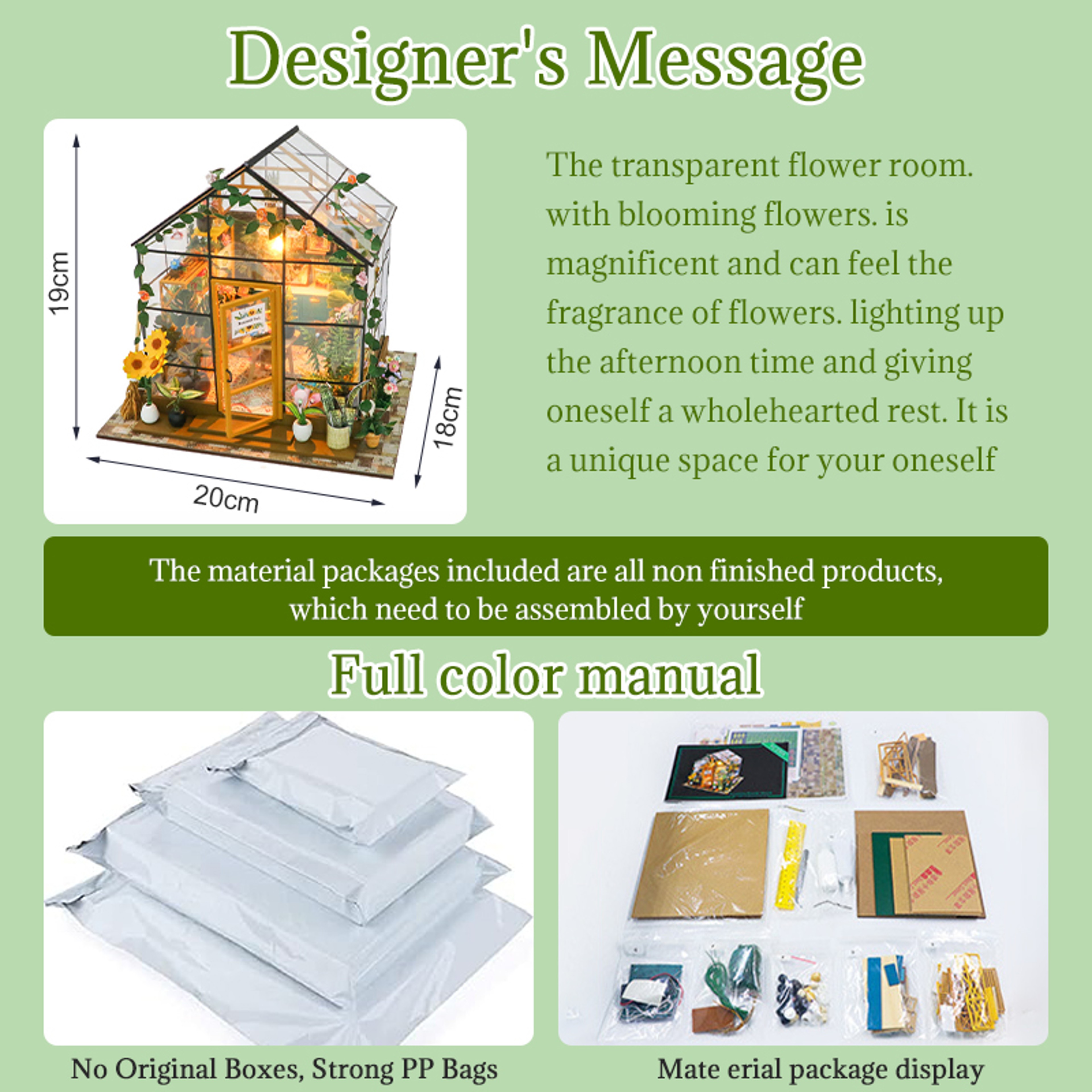 Mini DIY Doll House Kit Flower House Puzzle With Furniture Decor – view 5