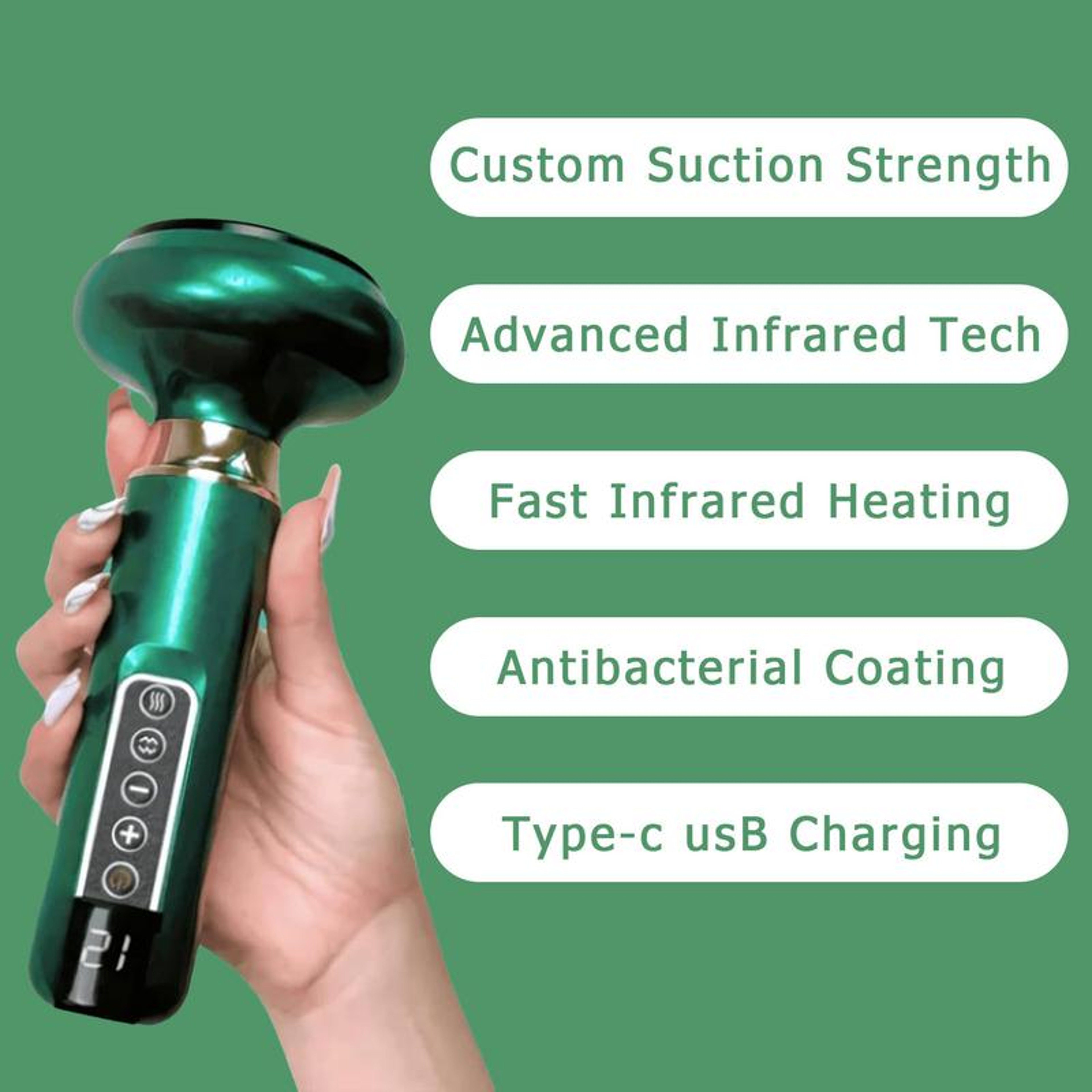 Handheld Anti Cellulite Massager with Hot Compress Electric Suction Cup Body Sculpting Device – view 6