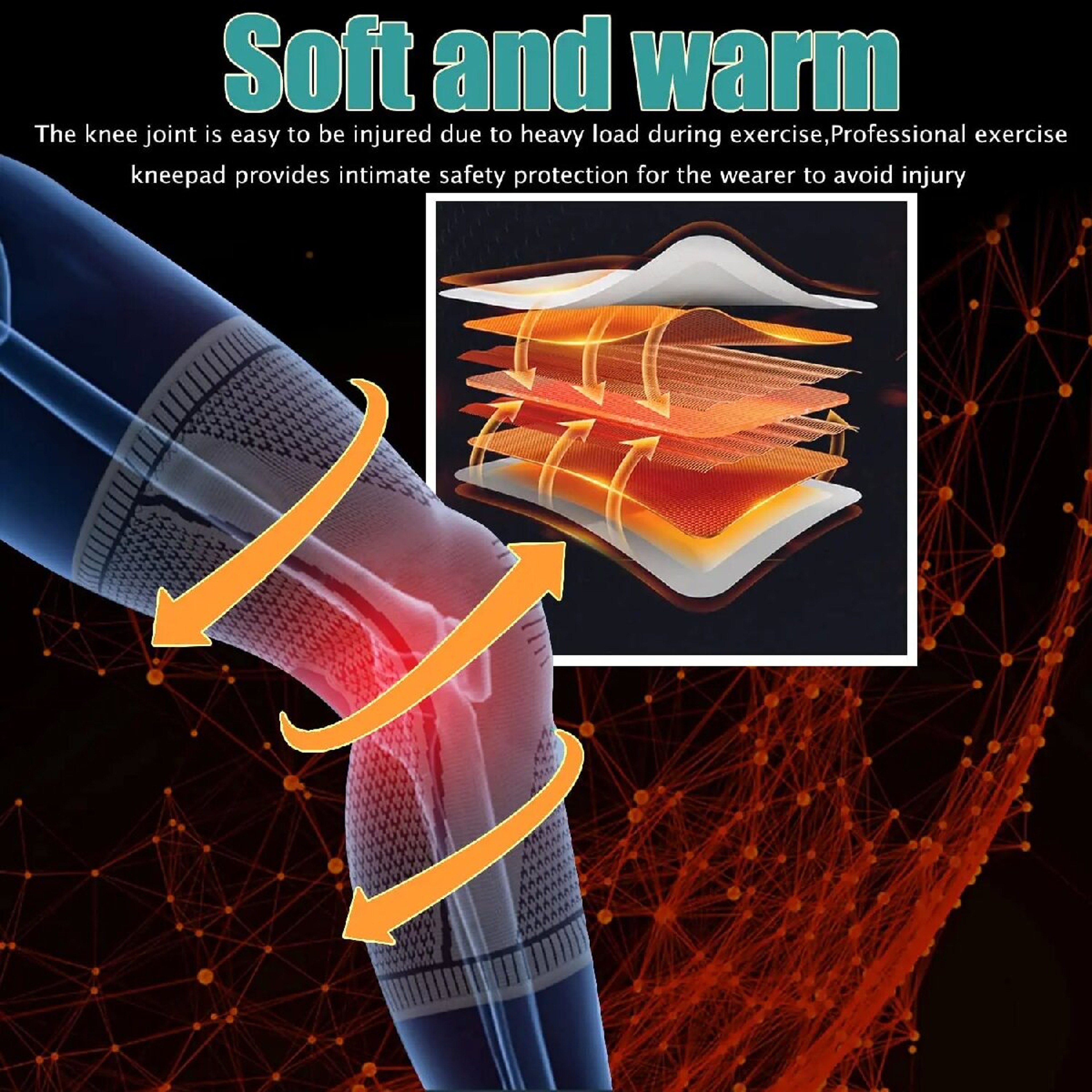 Double Compression Knee Sleeve Support for Sports Running Gym Joint Stability and Recovery – view 4