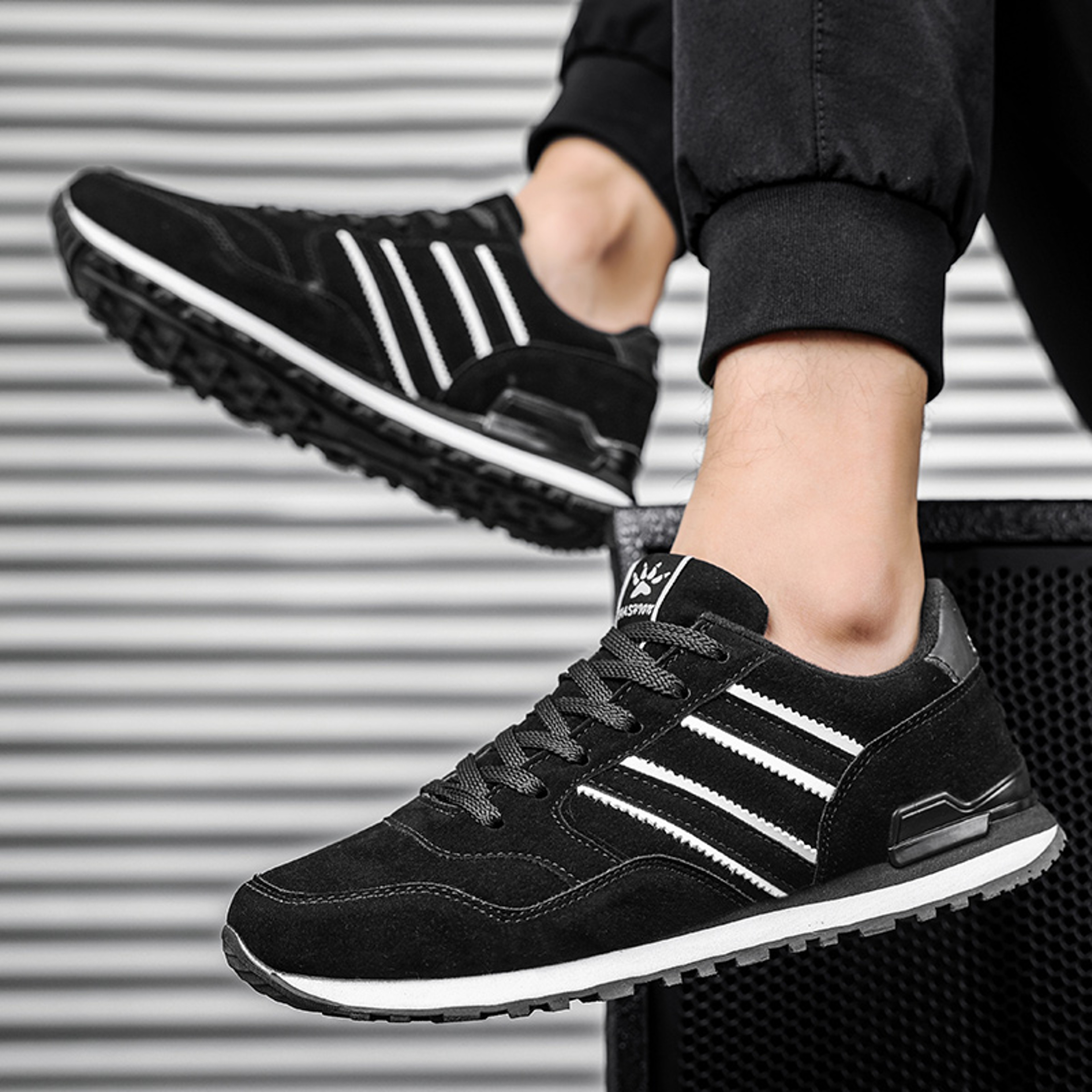 Mens Casual Shoes Breathable Lightweight Artificial Leather Lace Up Sneakers – view 4