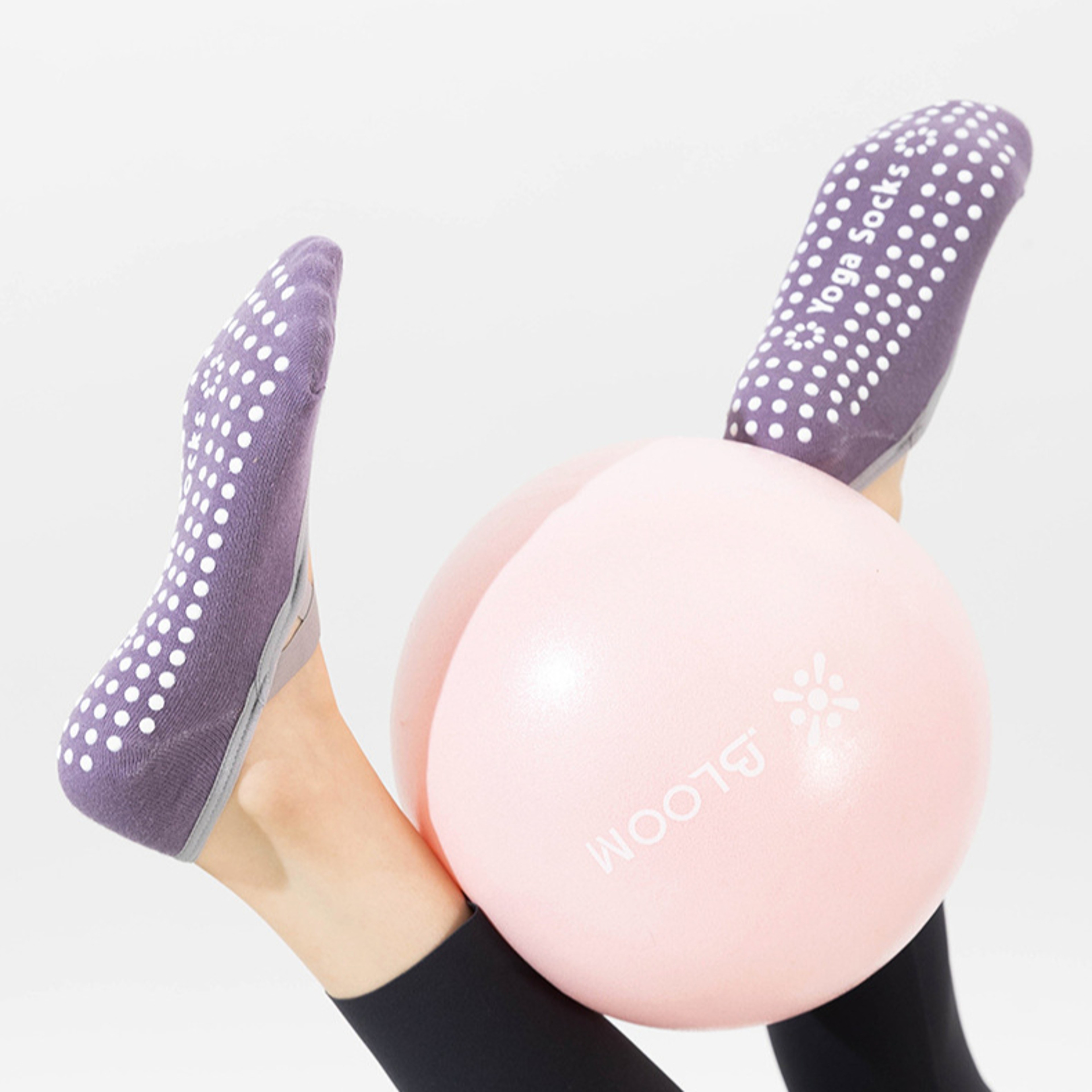 Womens Non Slip Pilates Grip Socks with Breathable Backless Ballet Strap Design – view 7