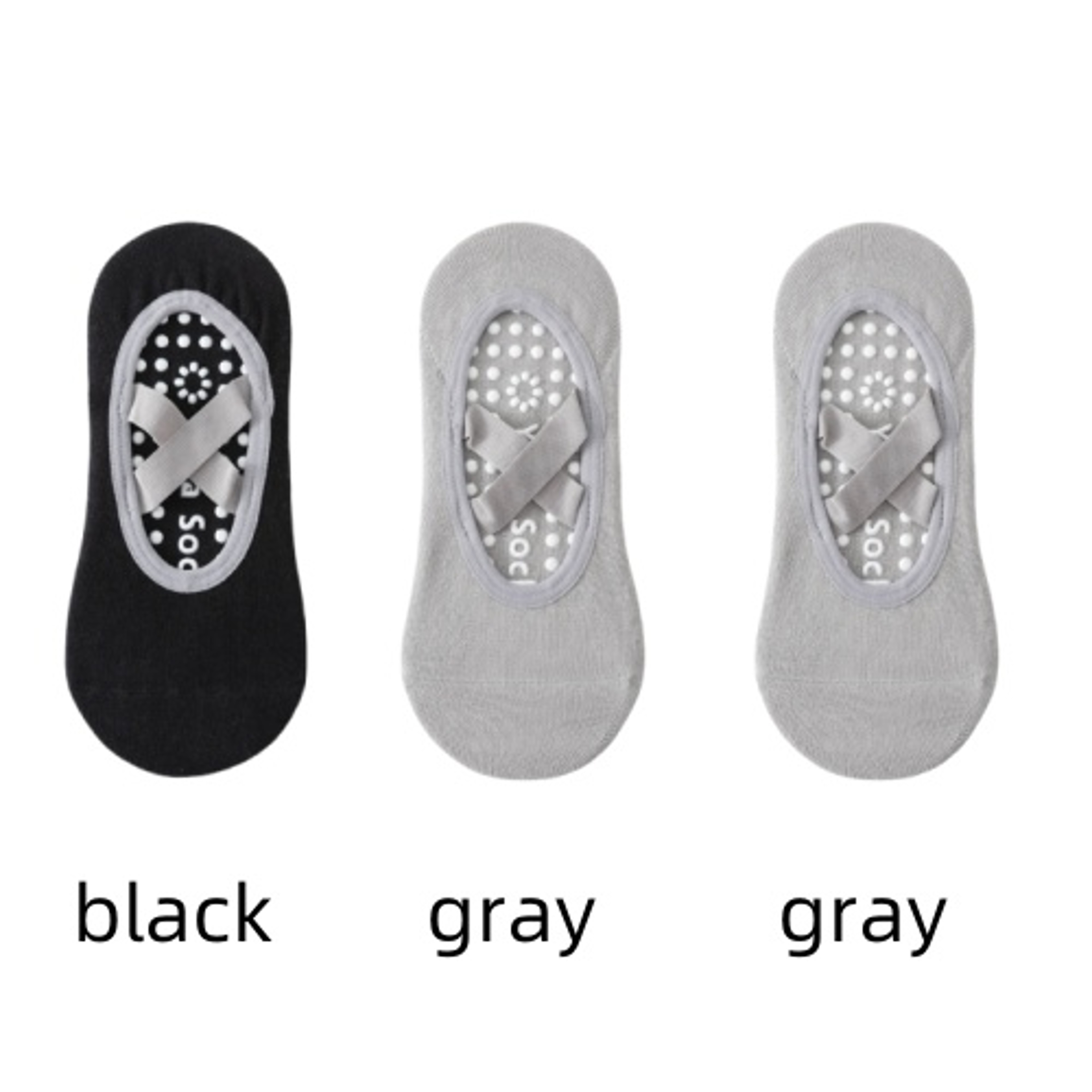 Womens Non Slip Pilates Grip Socks with Breathable Backless Ballet Strap Design – view 17