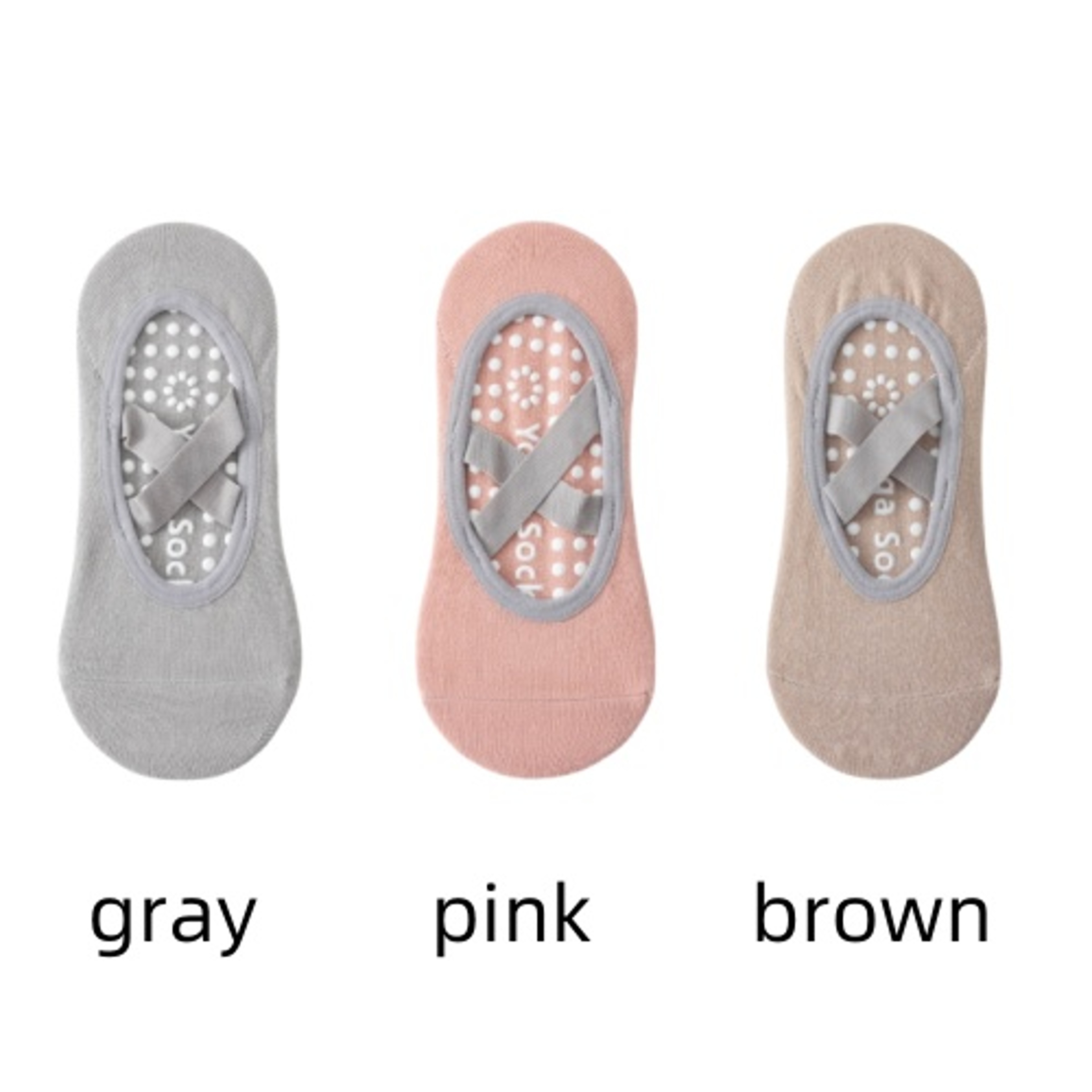 Womens Non Slip Pilates Grip Socks with Breathable Backless Ballet Strap Design – view 18