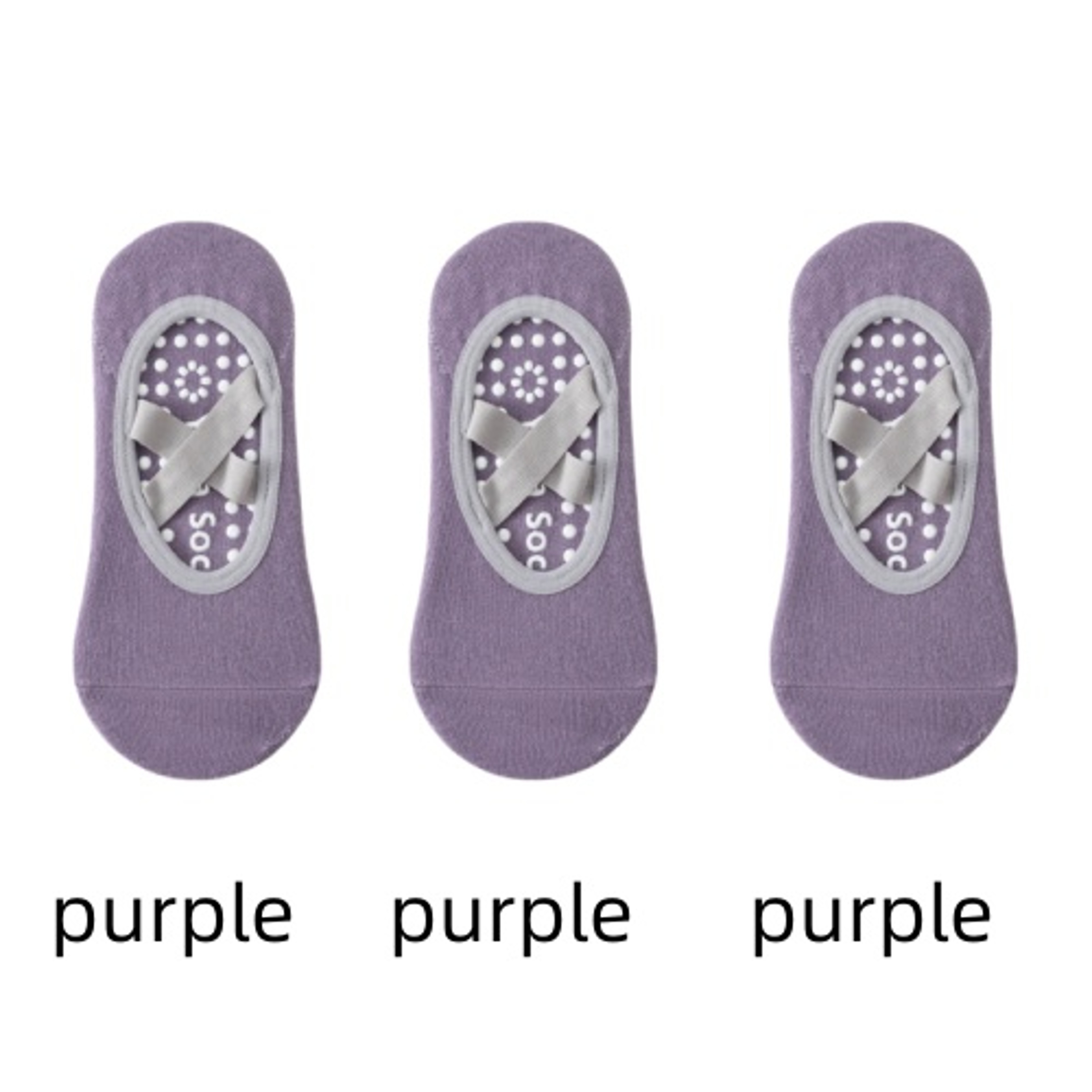 Womens Non Slip Pilates Grip Socks with Breathable Backless Ballet Strap Design – view 24