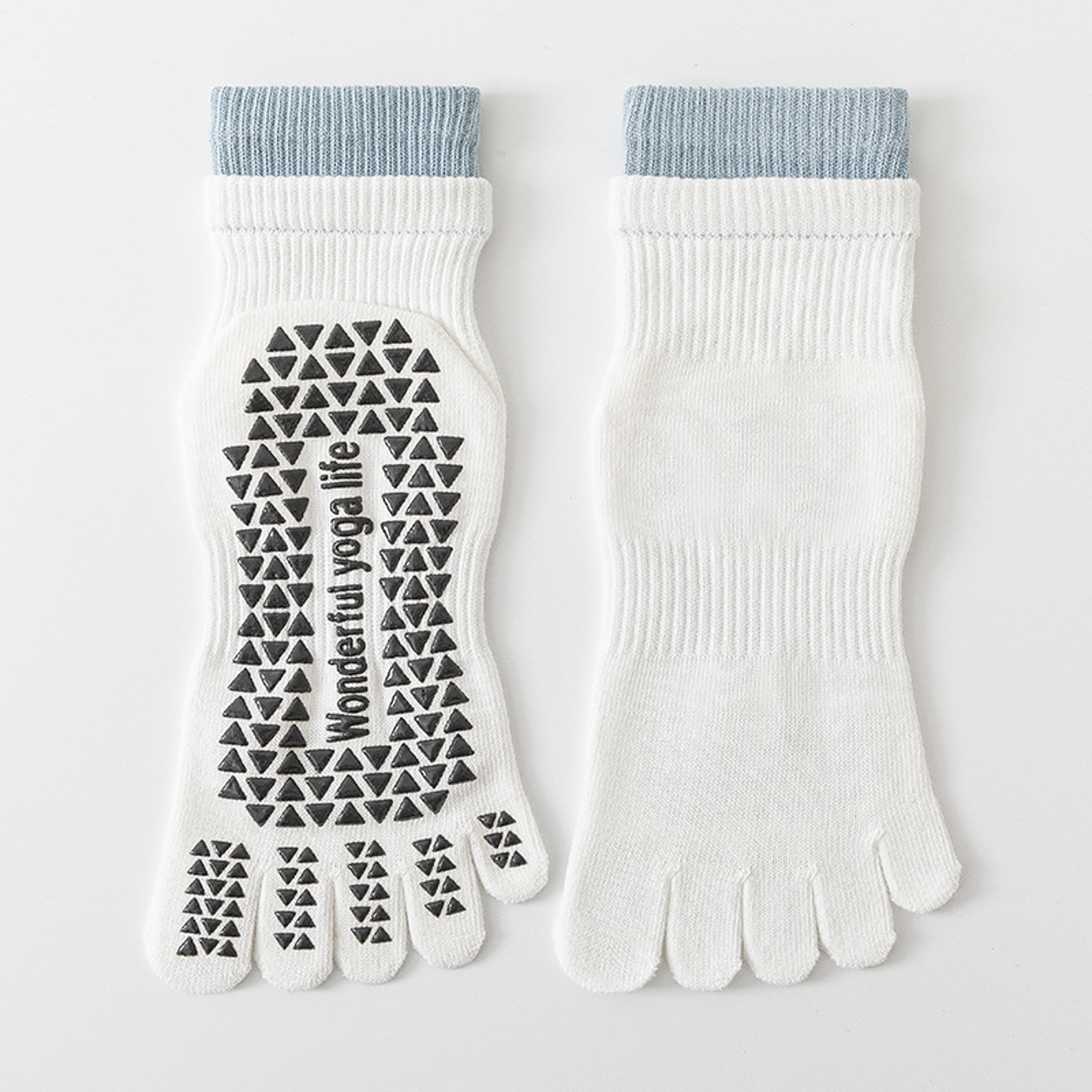 Five Toe Yoga Socks for Women Non Slip Grip Pilates Socks with Breathable Cotton Comfort – view 9