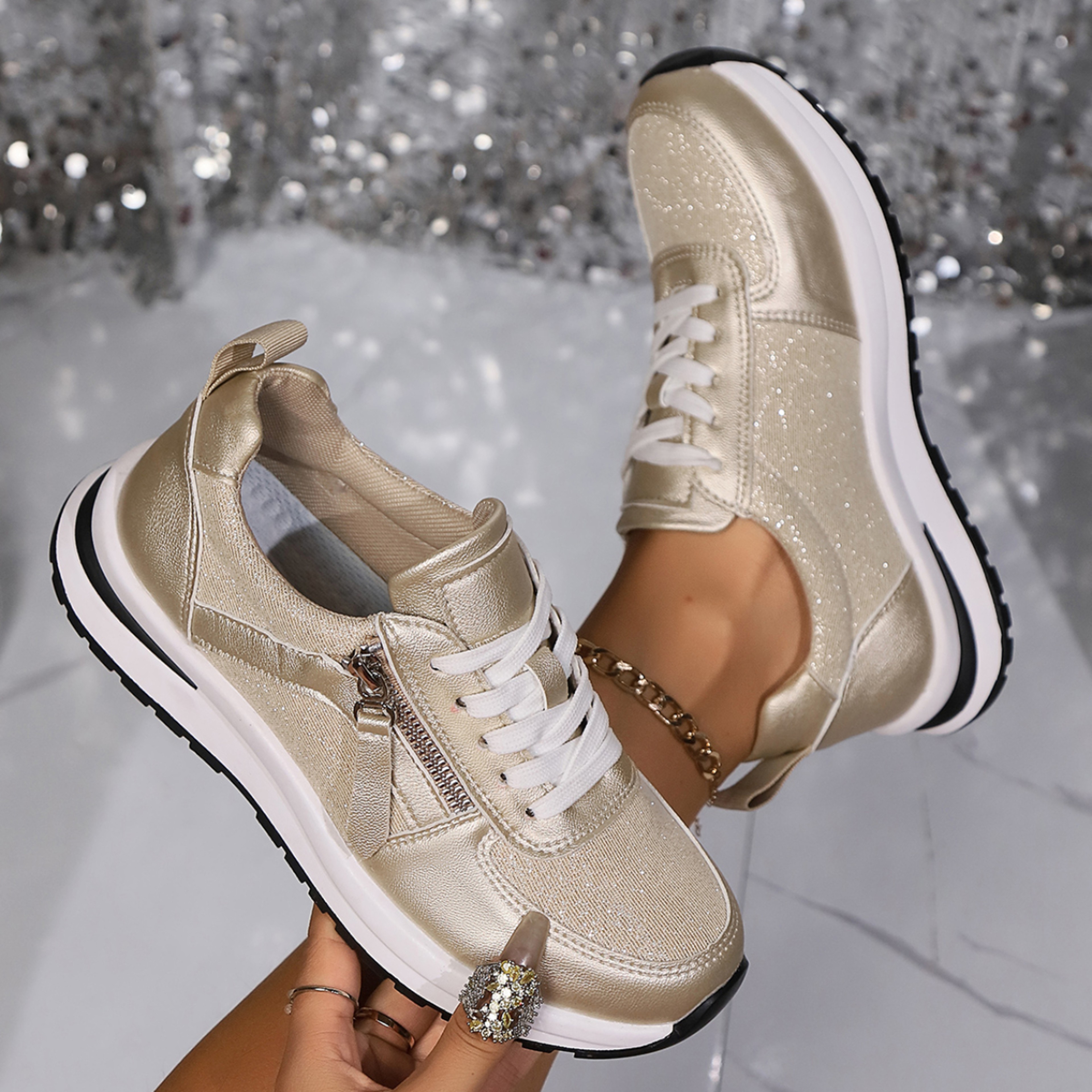 Womens Breathable Platform Sneakers Comfortable Thick Sole Casual Walking Shoes – view 1