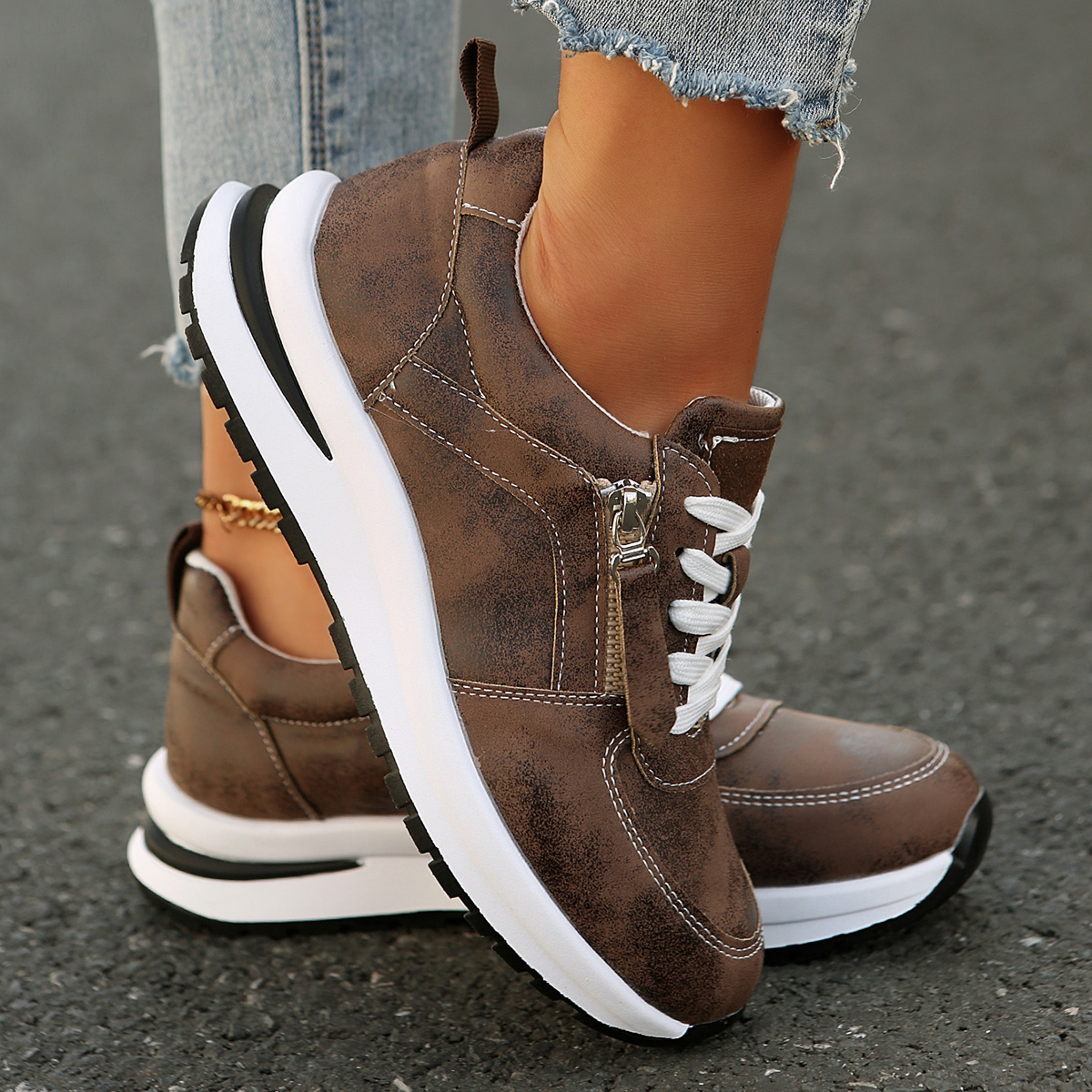 Womens Breathable Platform Sneakers Comfortable Thick Sole Casual Walking Shoes – view 4