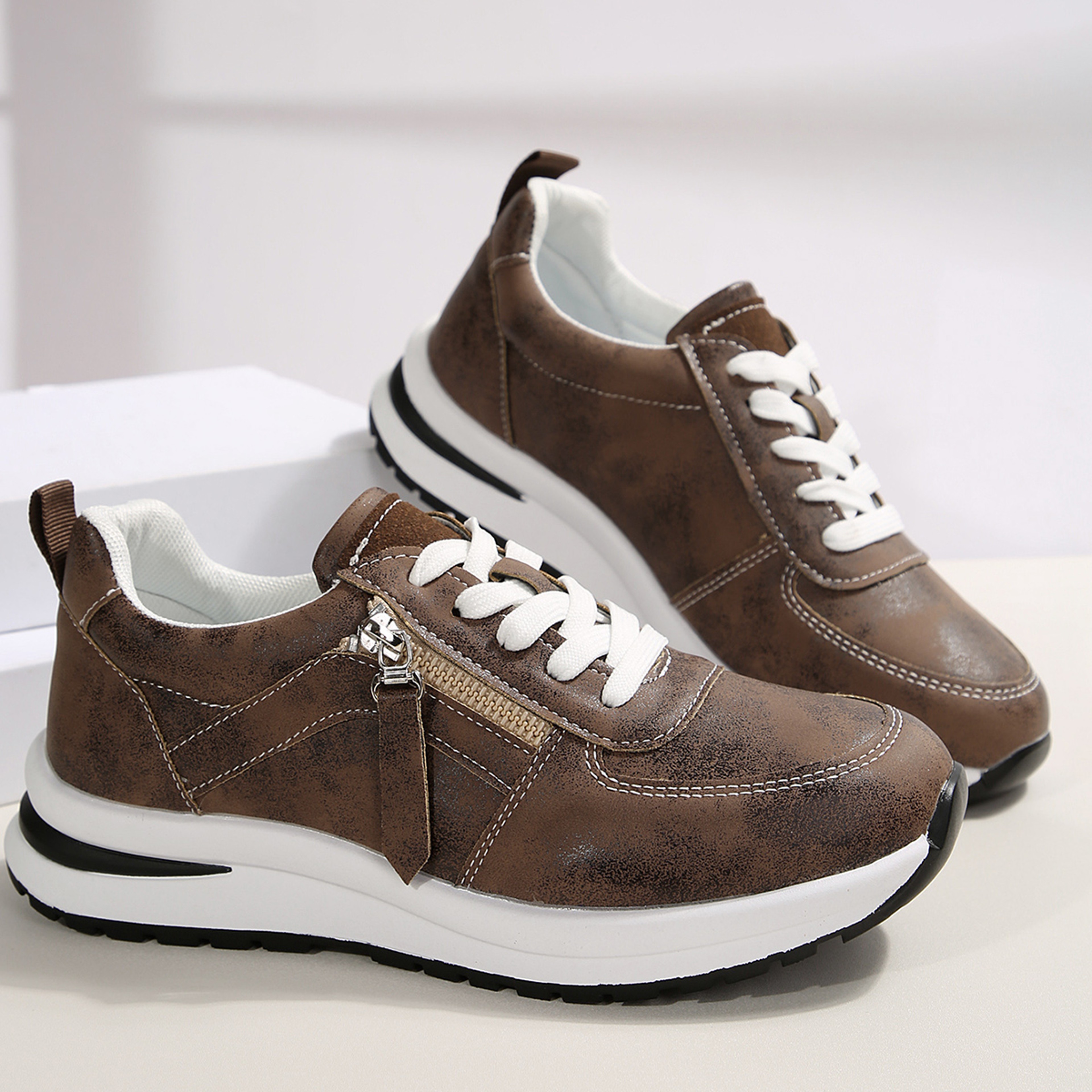 Womens Breathable Platform Sneakers Comfortable Thick Sole Casual Walking Shoes – view 7