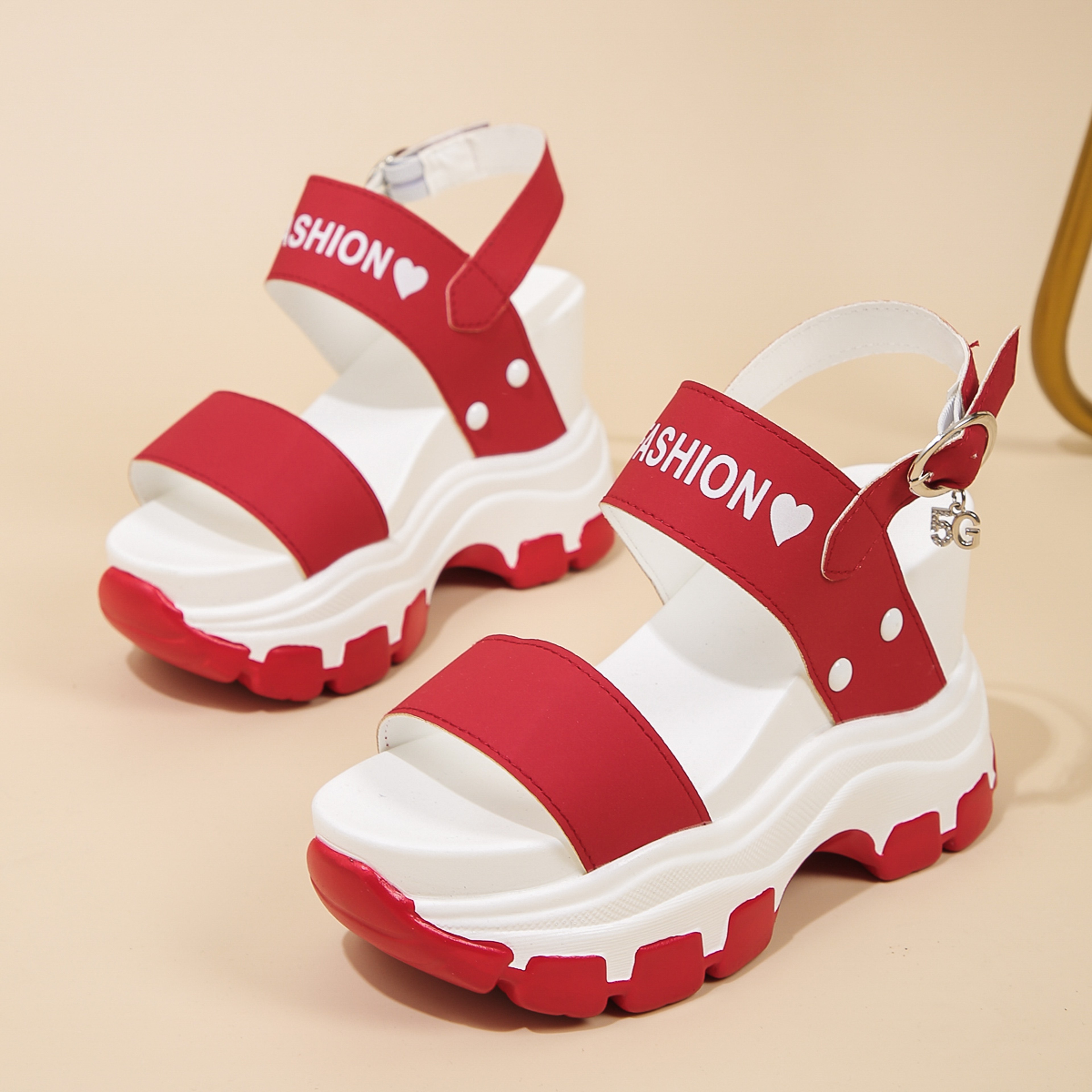 Women Platform Sandals Chunky High Heel Wedges for Summer Beach Style – view 8