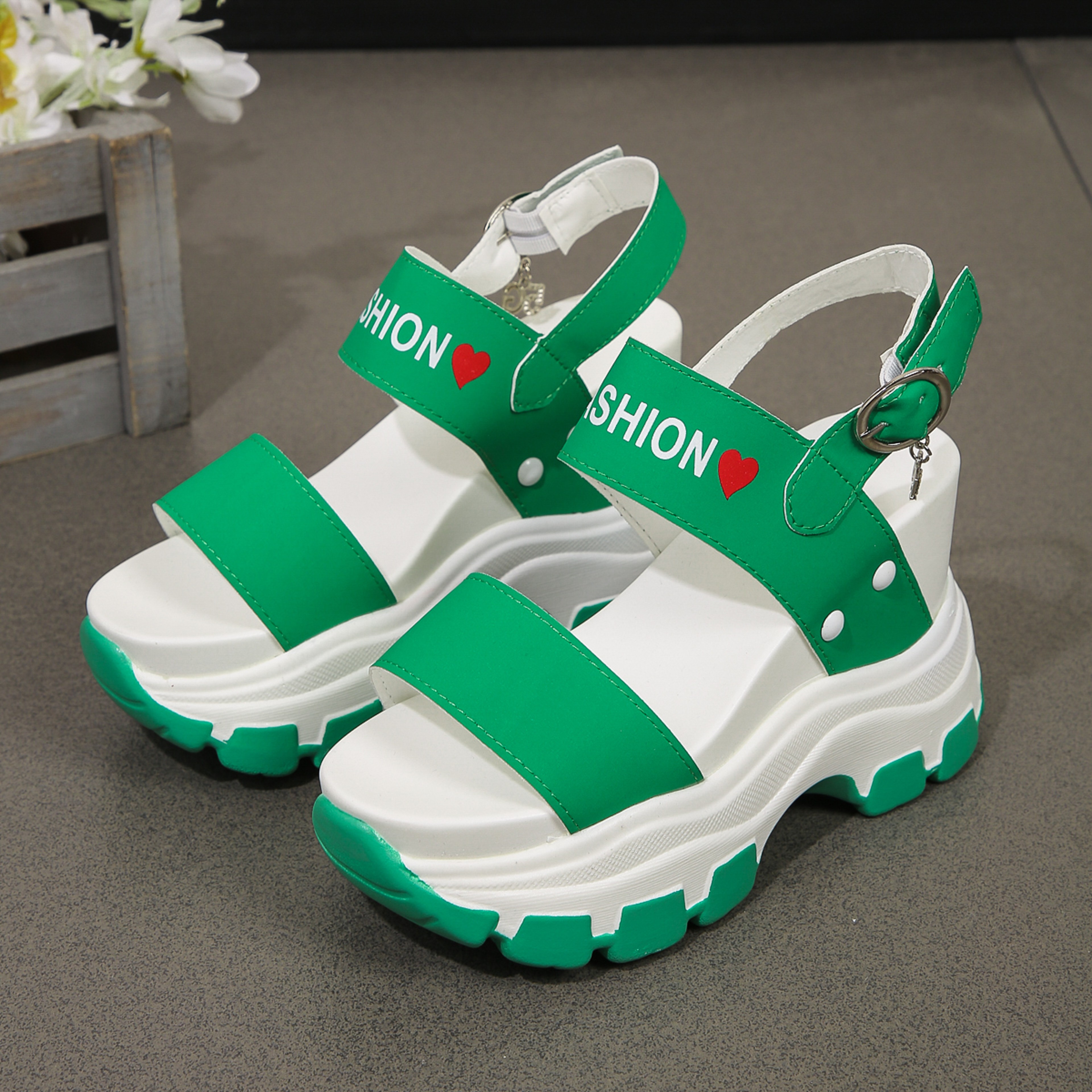 Women Platform Sandals Chunky High Heel Wedges for Summer Beach Style – view 9