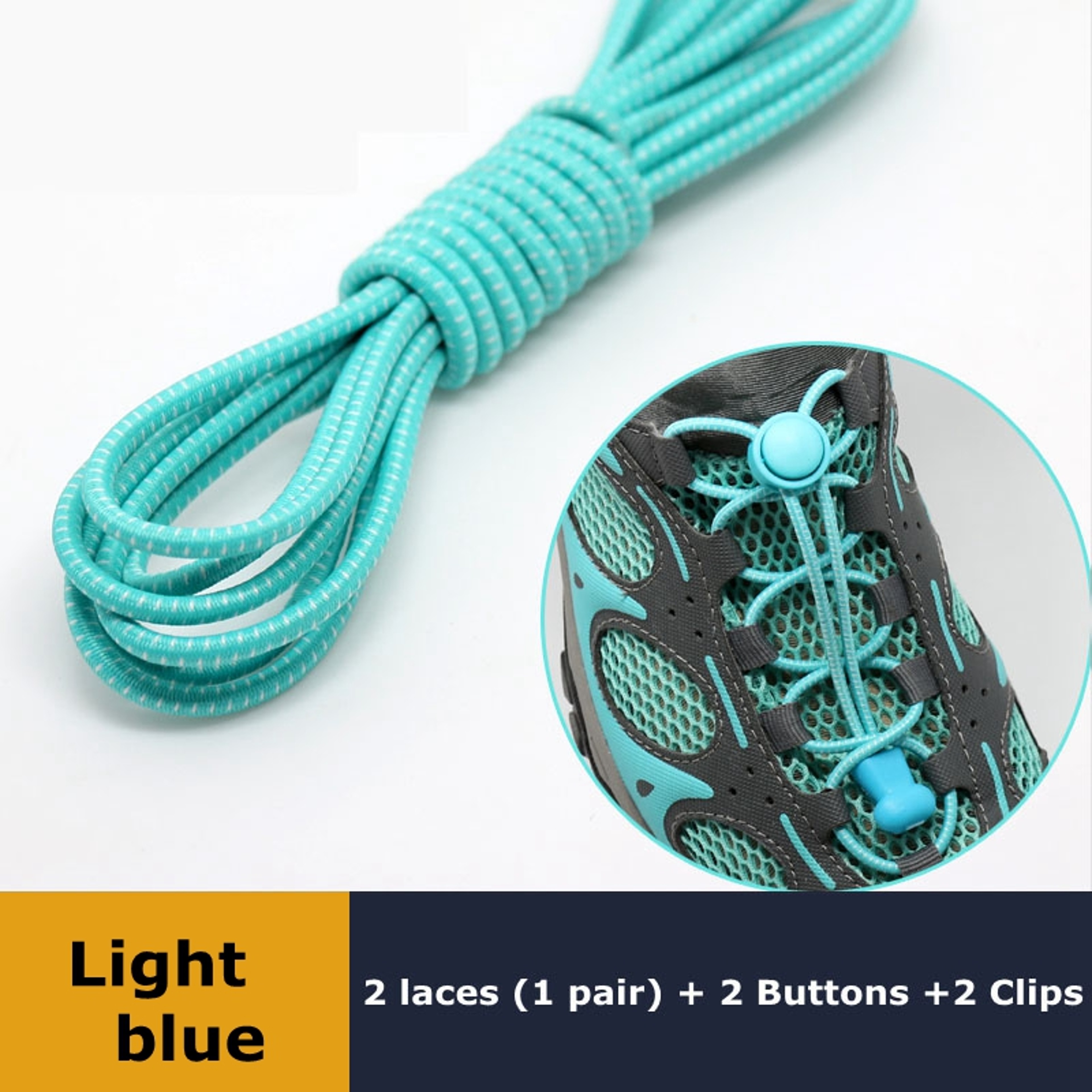 Quick Lock Elastic No Tie Shoelaces for Sneakers and Everyday Shoes – view 13