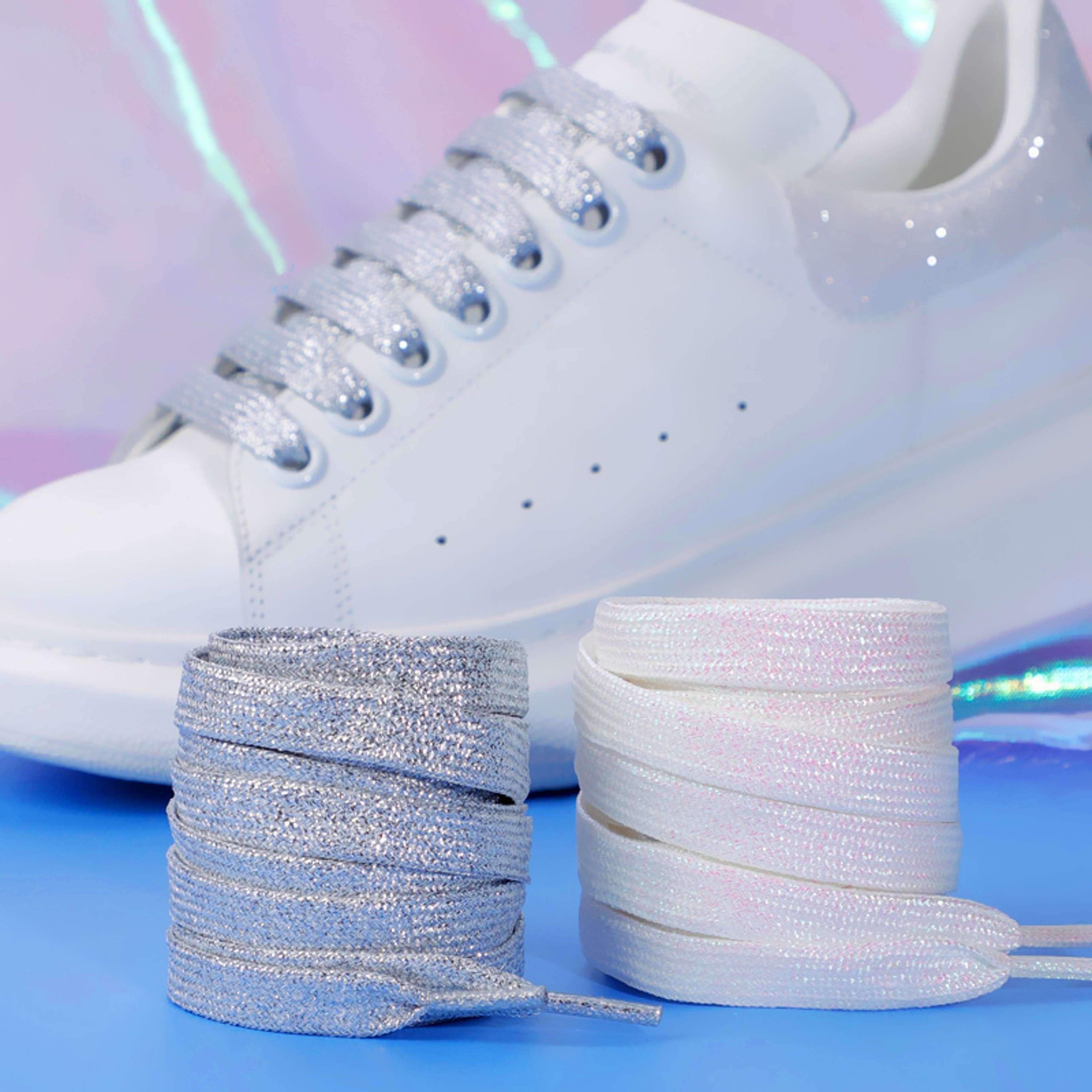 SparkleStep Glitter Shoelaces Colorful Metallic Flat Shoe Laces For Sneakers And Boots 1