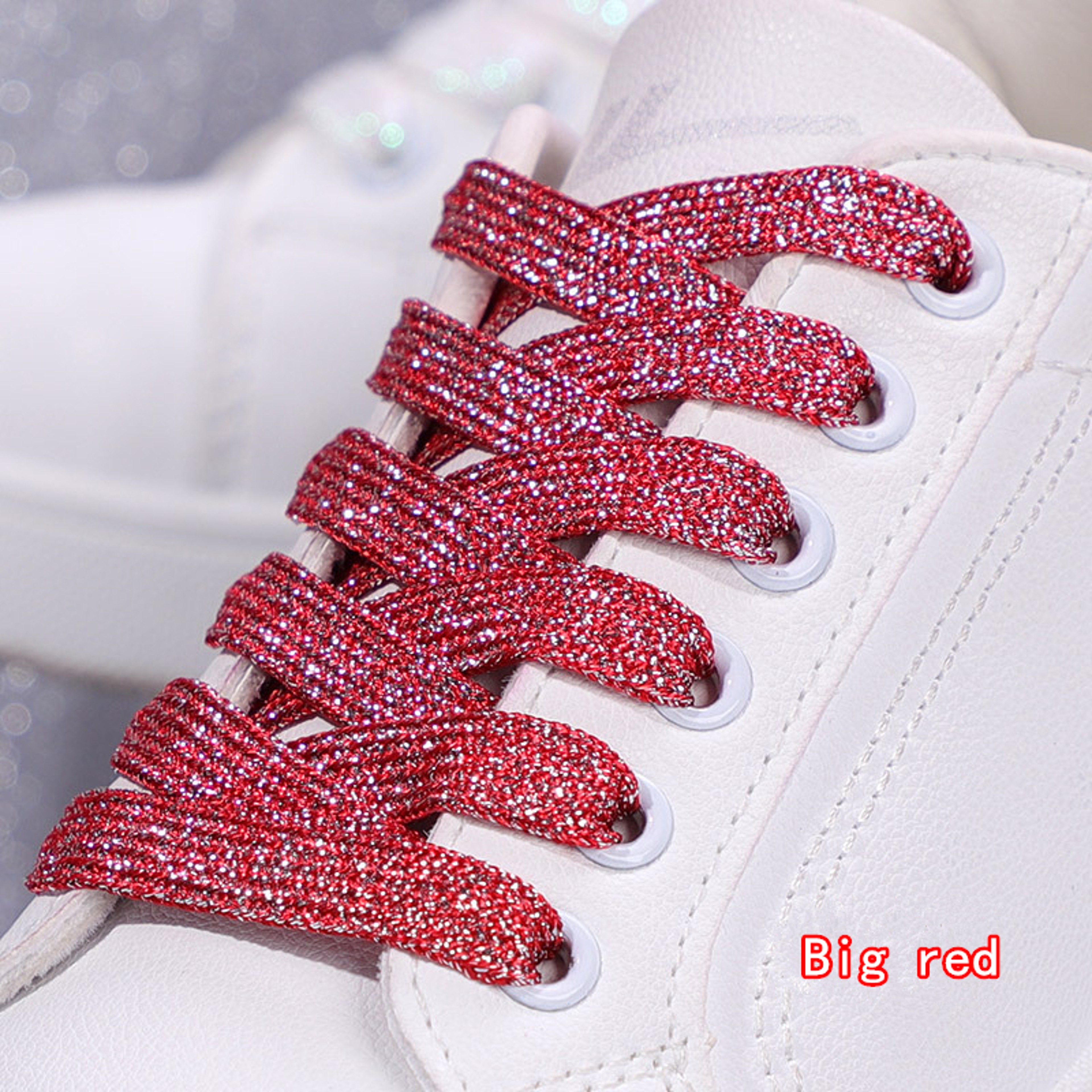 SparkleStep Glitter Shoelaces Colorful Metallic Flat Shoe Laces For Sneakers And Boots 15