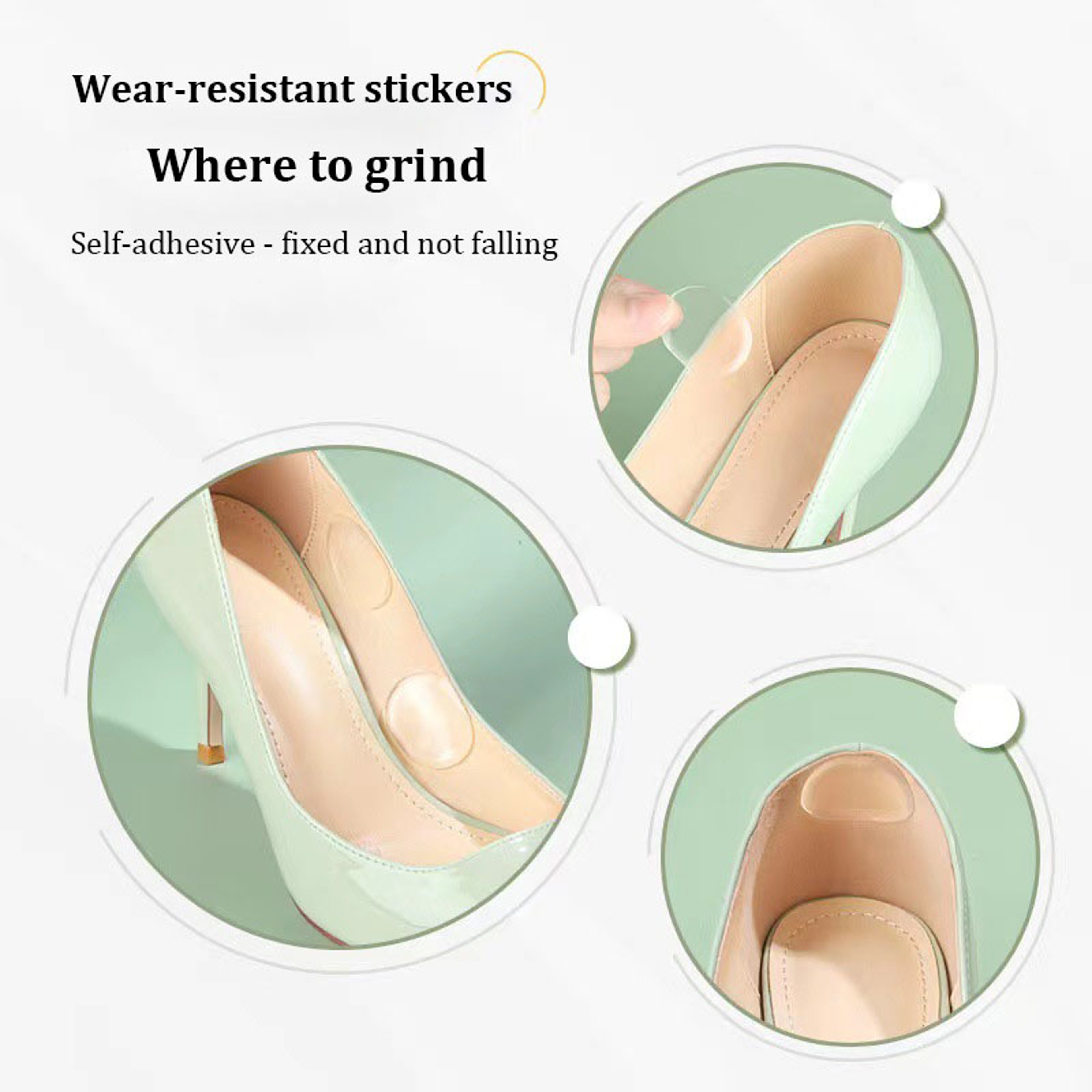 Silicone Gel Heel Grips Adhesive Shoe Cushion Pads for Blister and Slip Protection – view 3