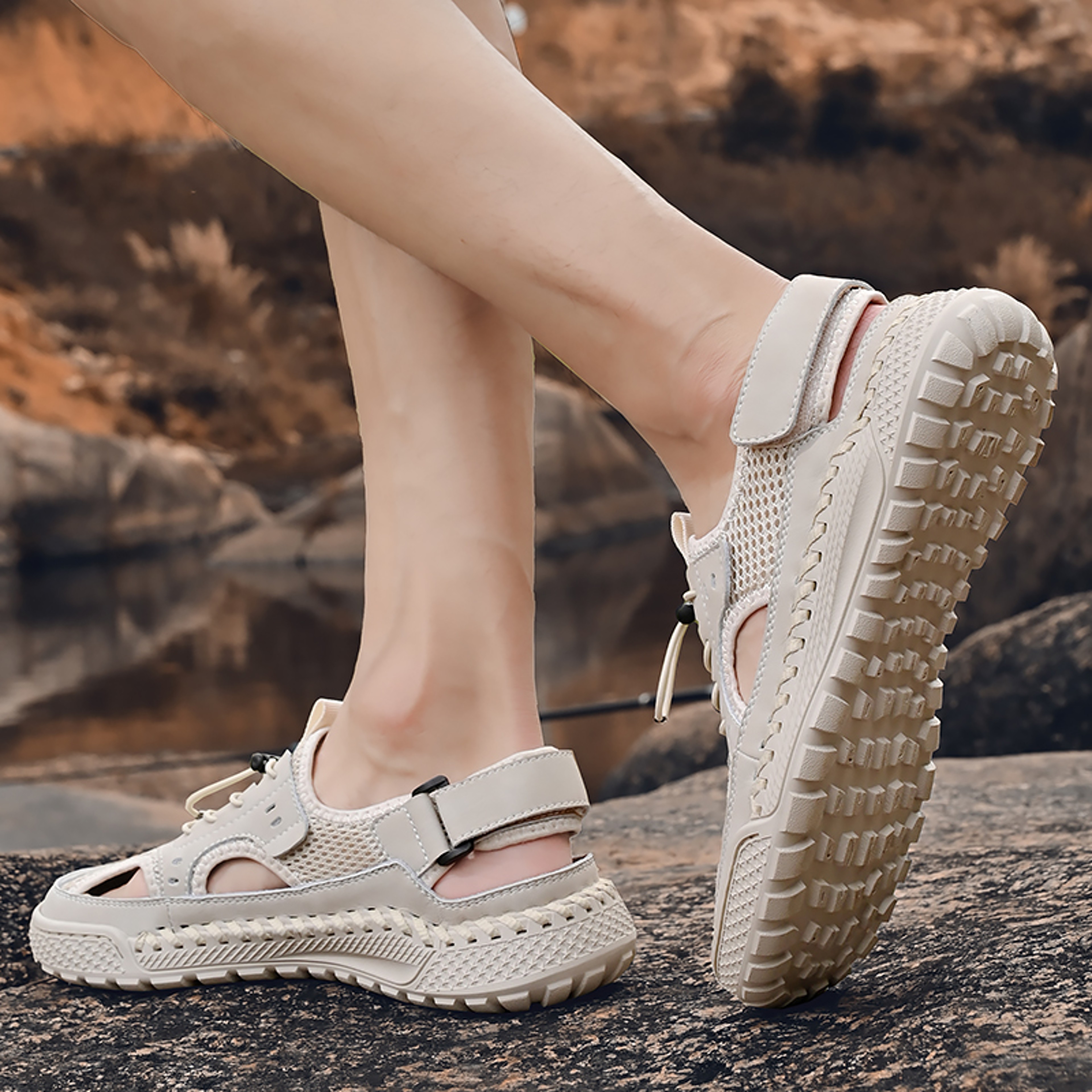 Mens Breathable Closed Toe Outdoor Sandals Lightweight Summer Beach Shoes – view 4