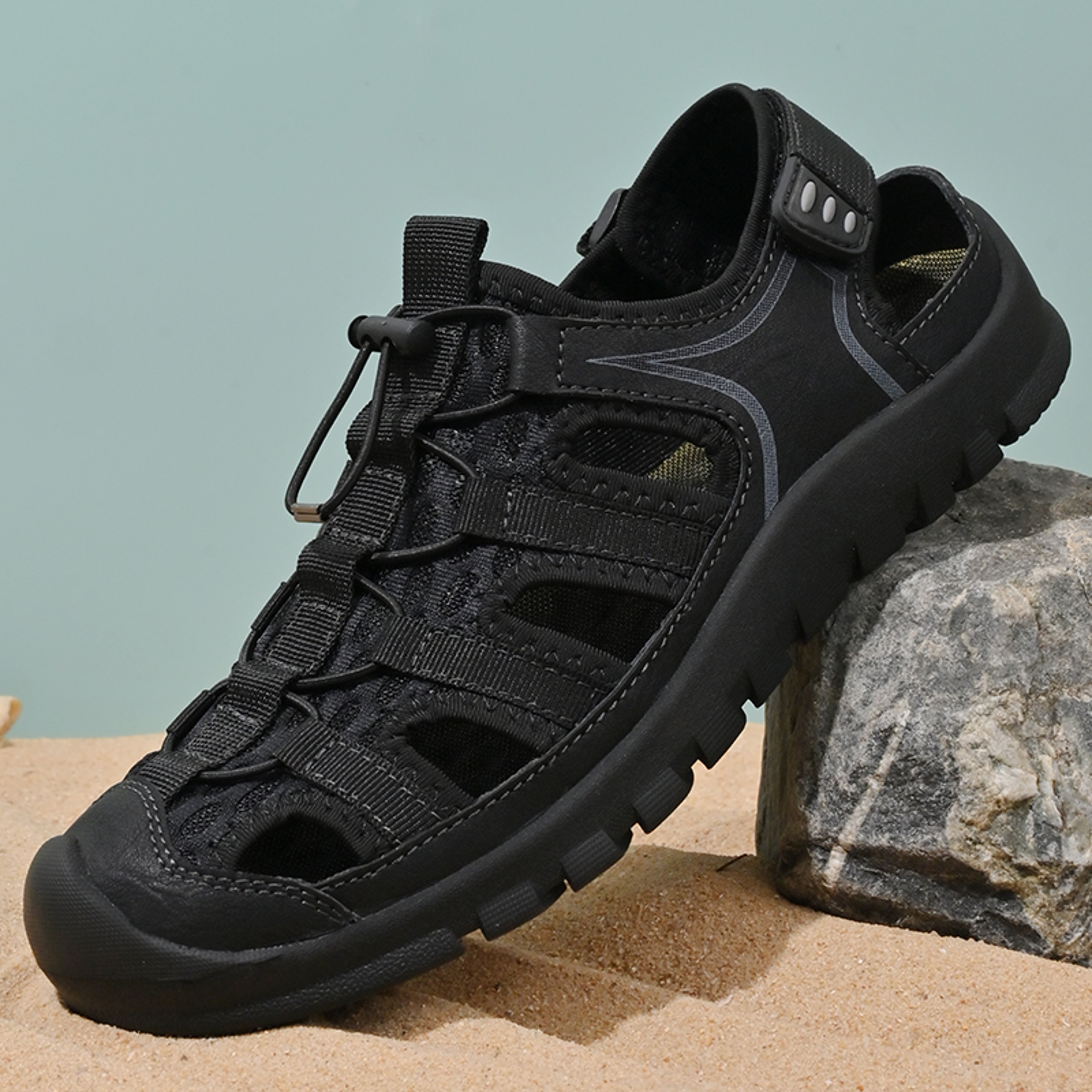 Mens Breathable Closed Toe Outdoor Sandals Lightweight Summer Beach Shoes – view 11