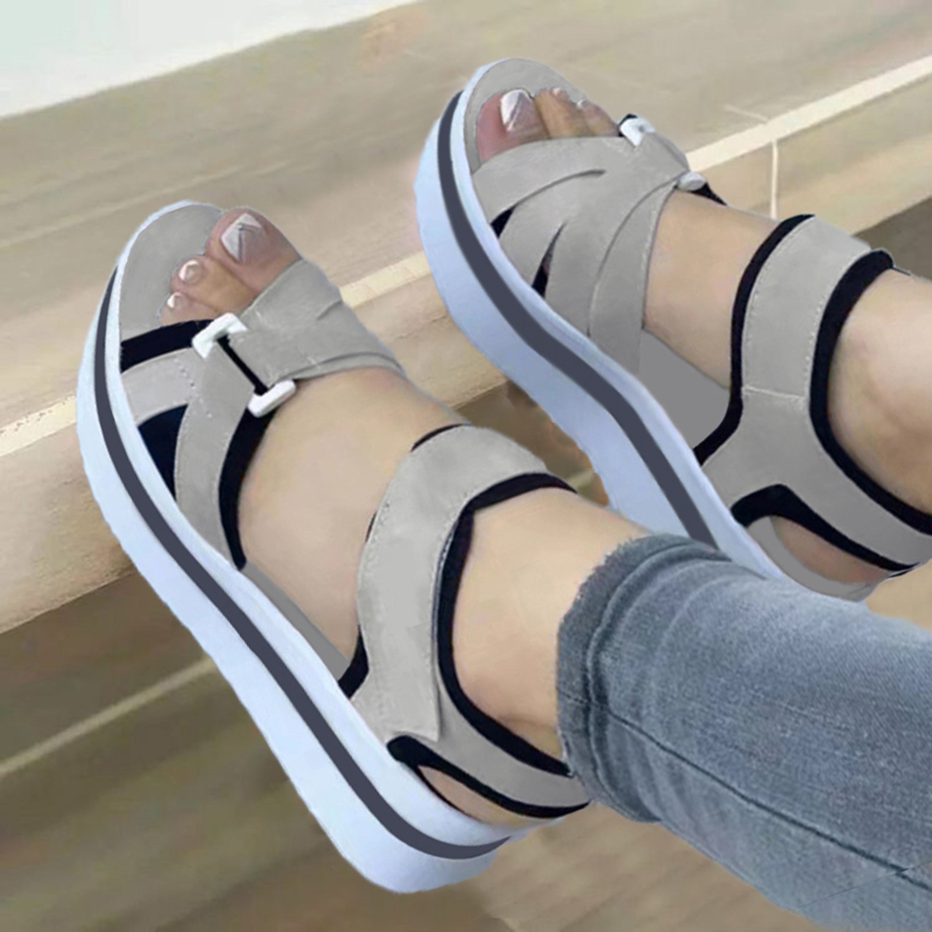 Lightweight Women Wedge Sandals Comfortable Summer Outdoor Shoes 5
