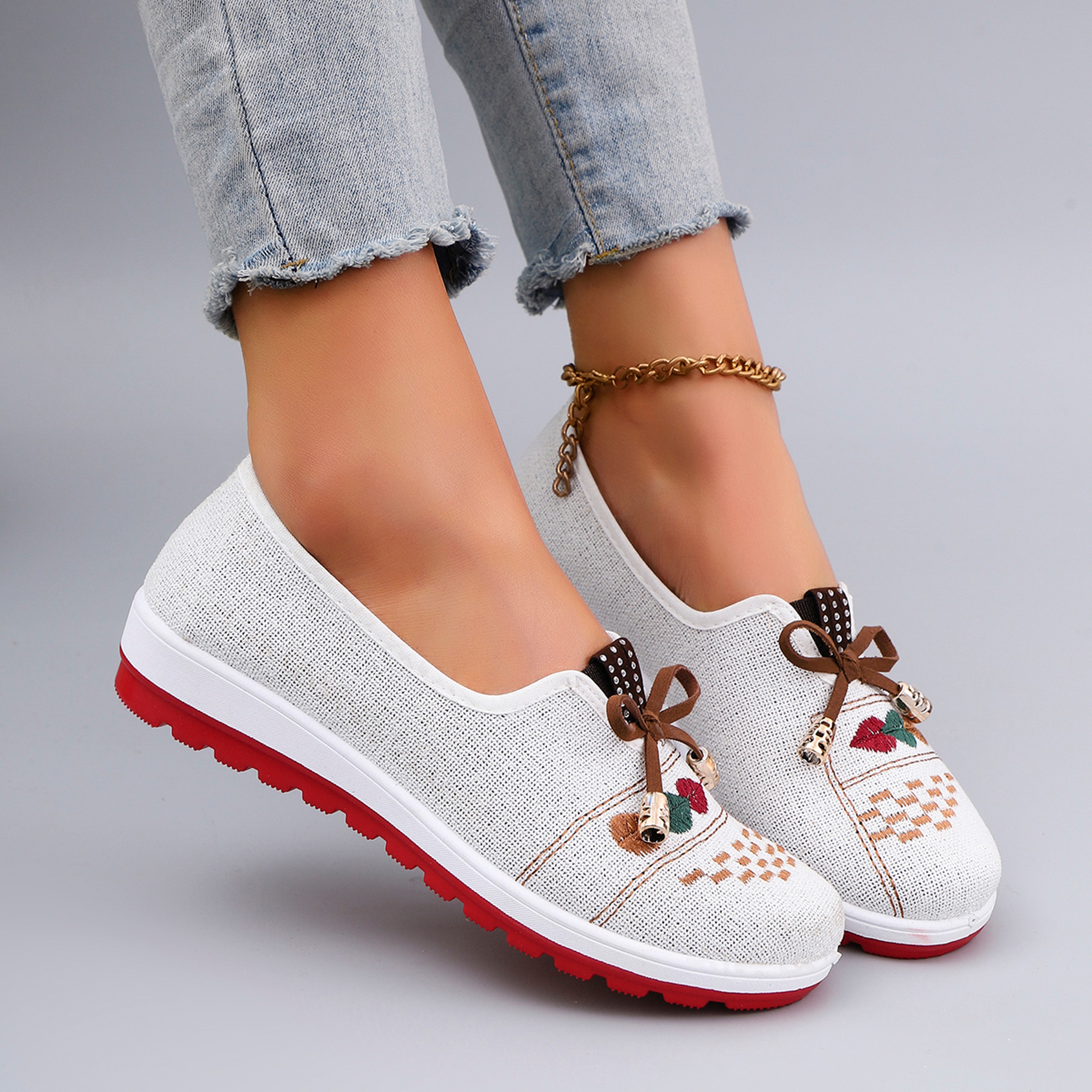 Womens Breathable Mesh Flat Sneakers Lightweight Summer Casual Walking Shoes 4