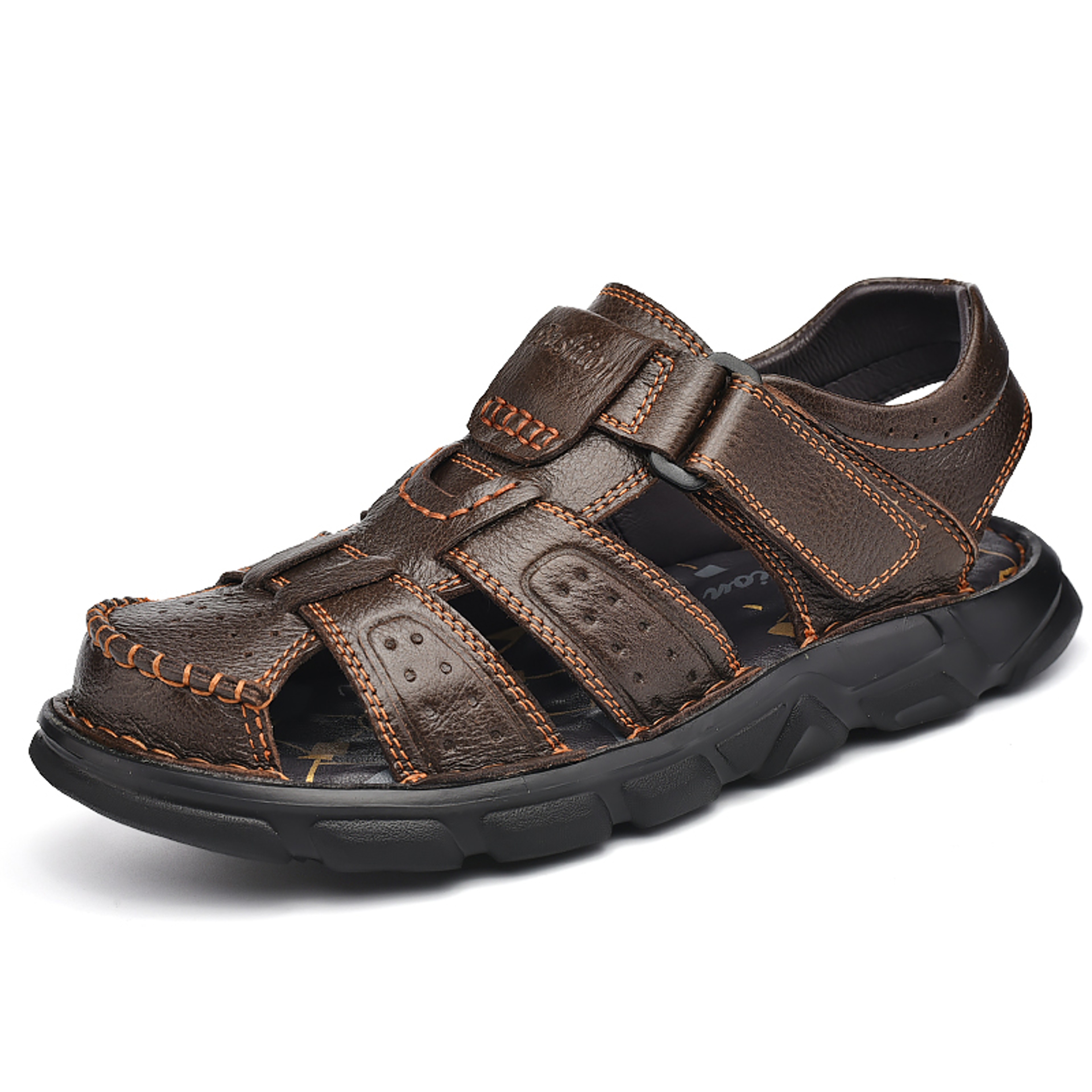 Mens Genuine Leather Sandals Breathable Casual Walking Shoes for Summer – view 8