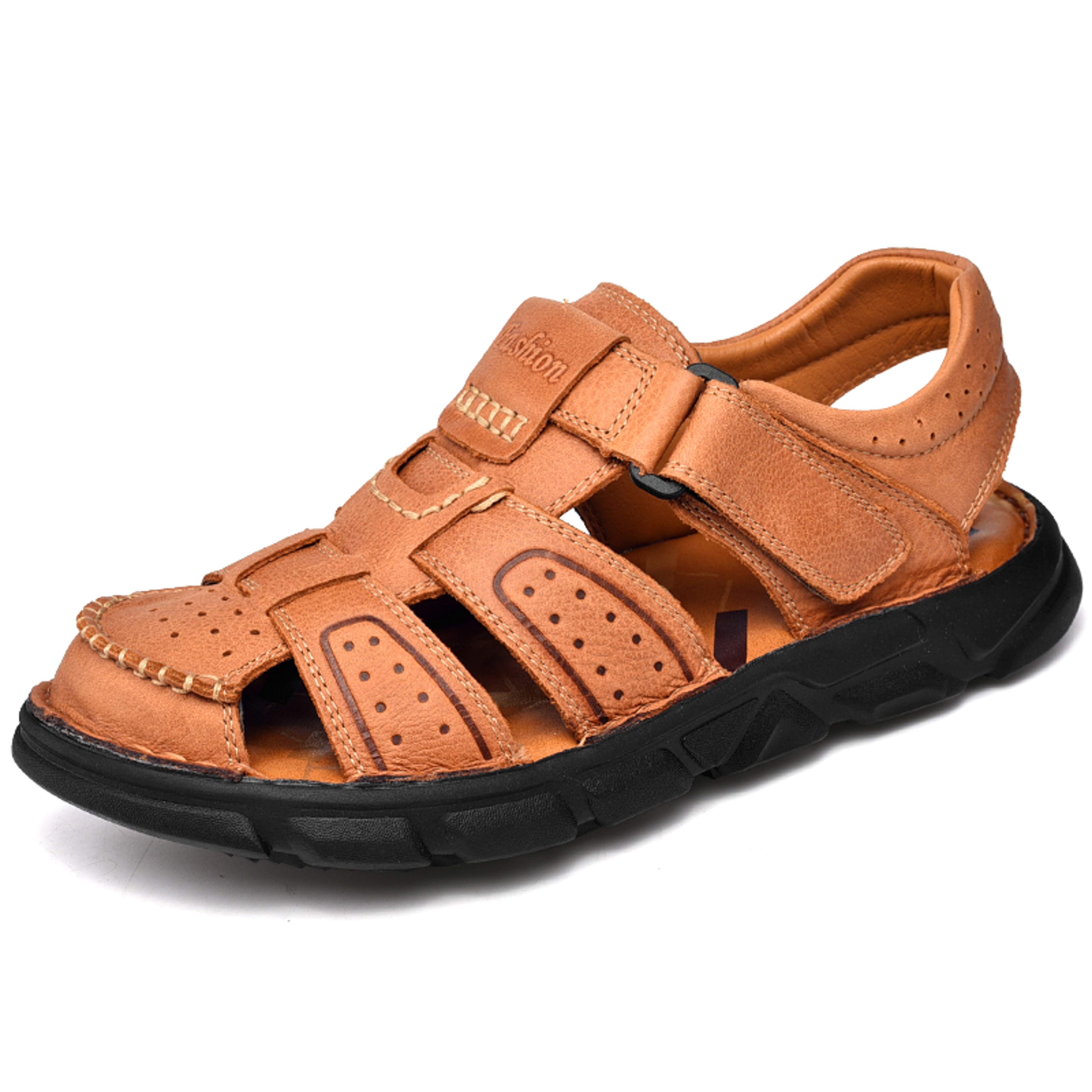 Mens Genuine Leather Sandals Breathable Casual Walking Shoes for Summer – view 9