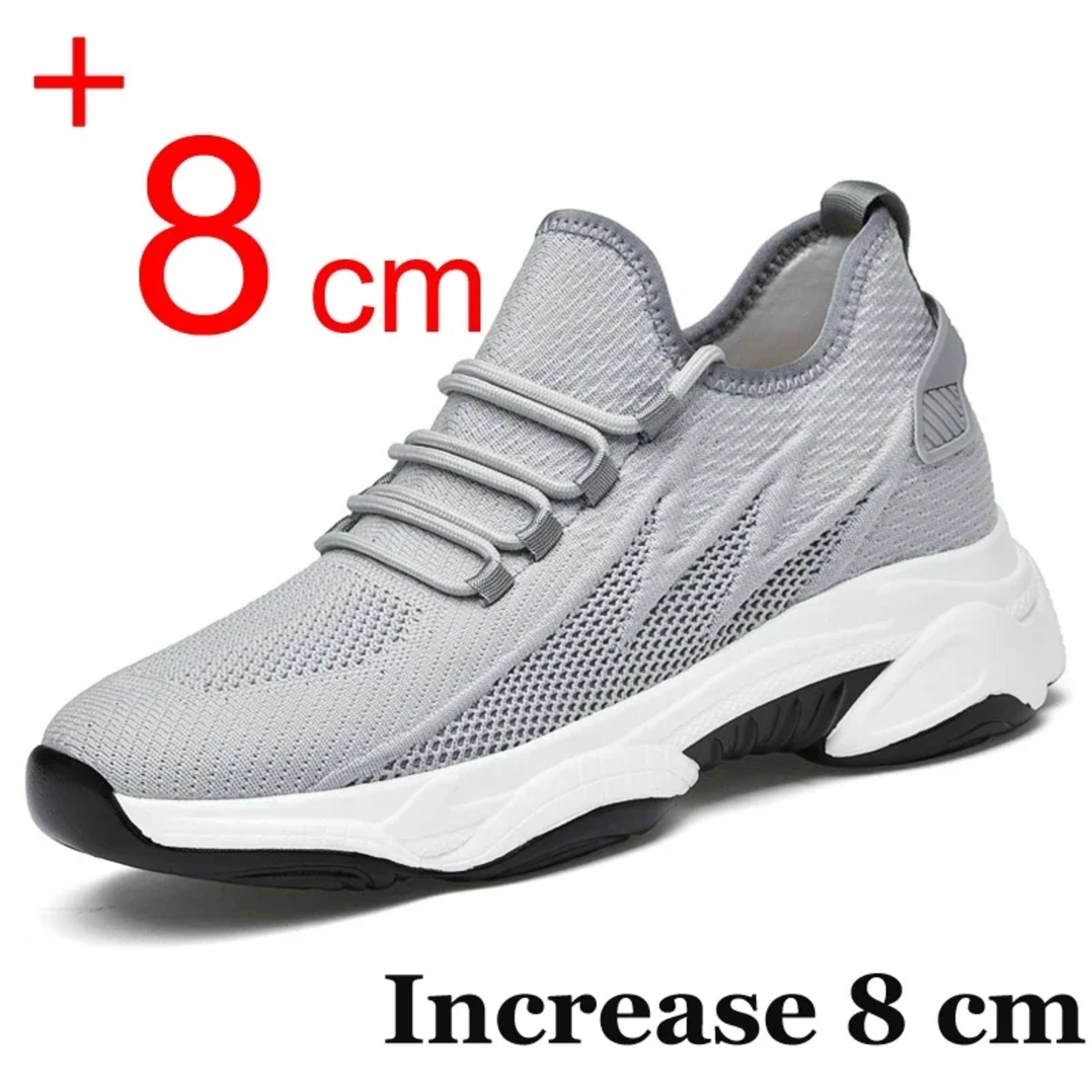 Mens Breathable Elevator Sneakers with Hidden 6cm or 8cm Height Increase – view 10