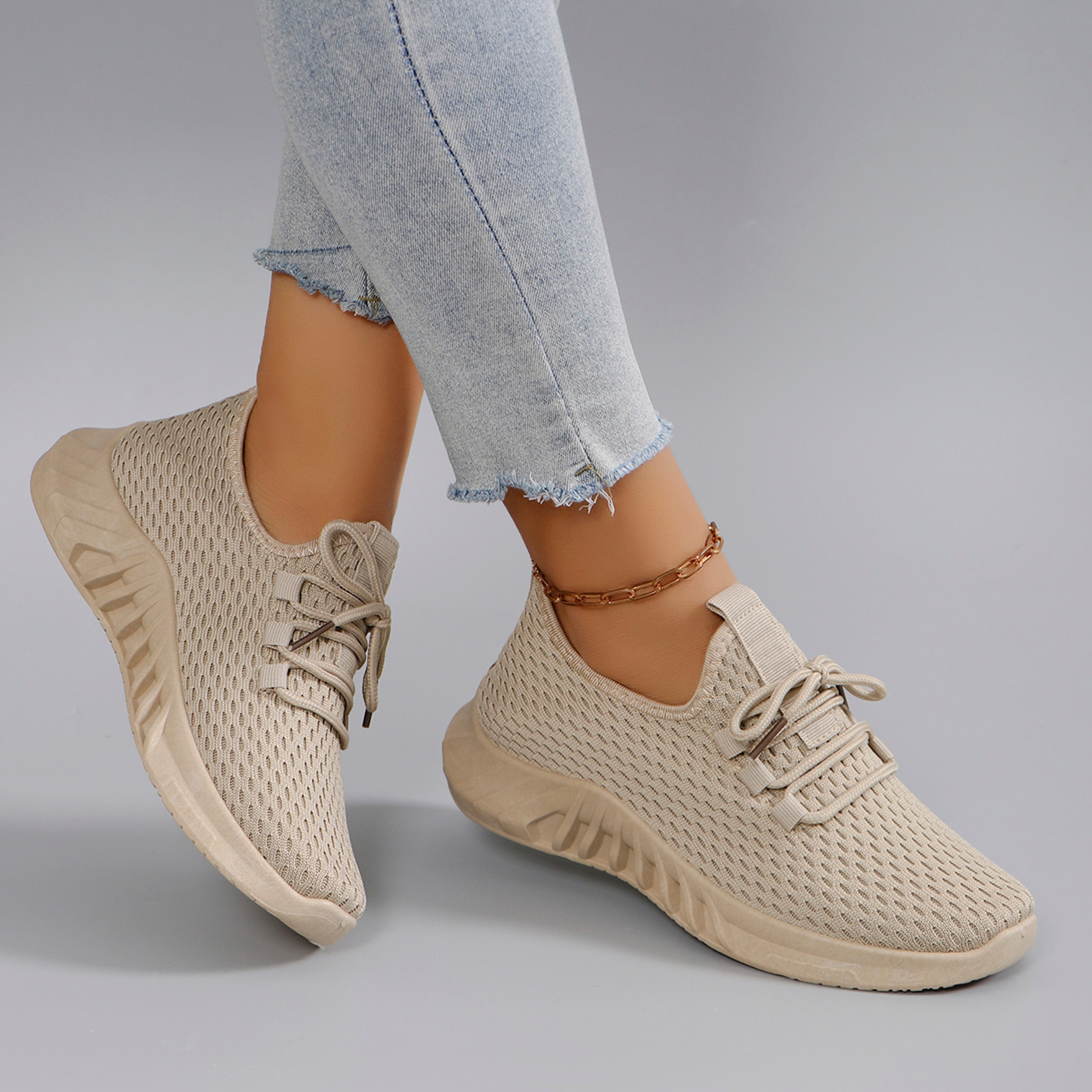 Womens Breathable Mesh Flat Shoes Lightweight Casual Summer Walking Sneakers – view 6