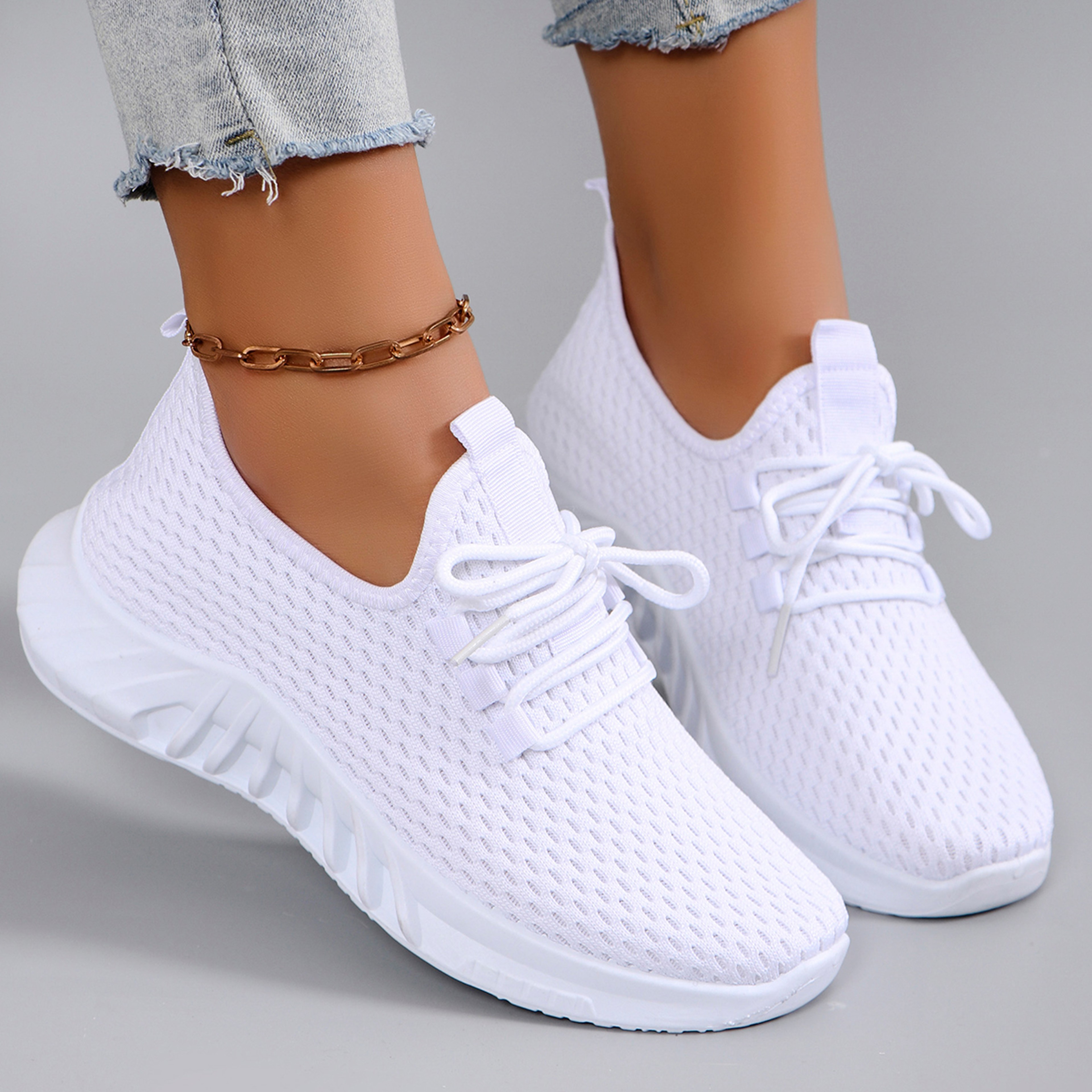 Womens Breathable Mesh Flat Shoes Lightweight Casual Summer Walking Sneakers – view 12