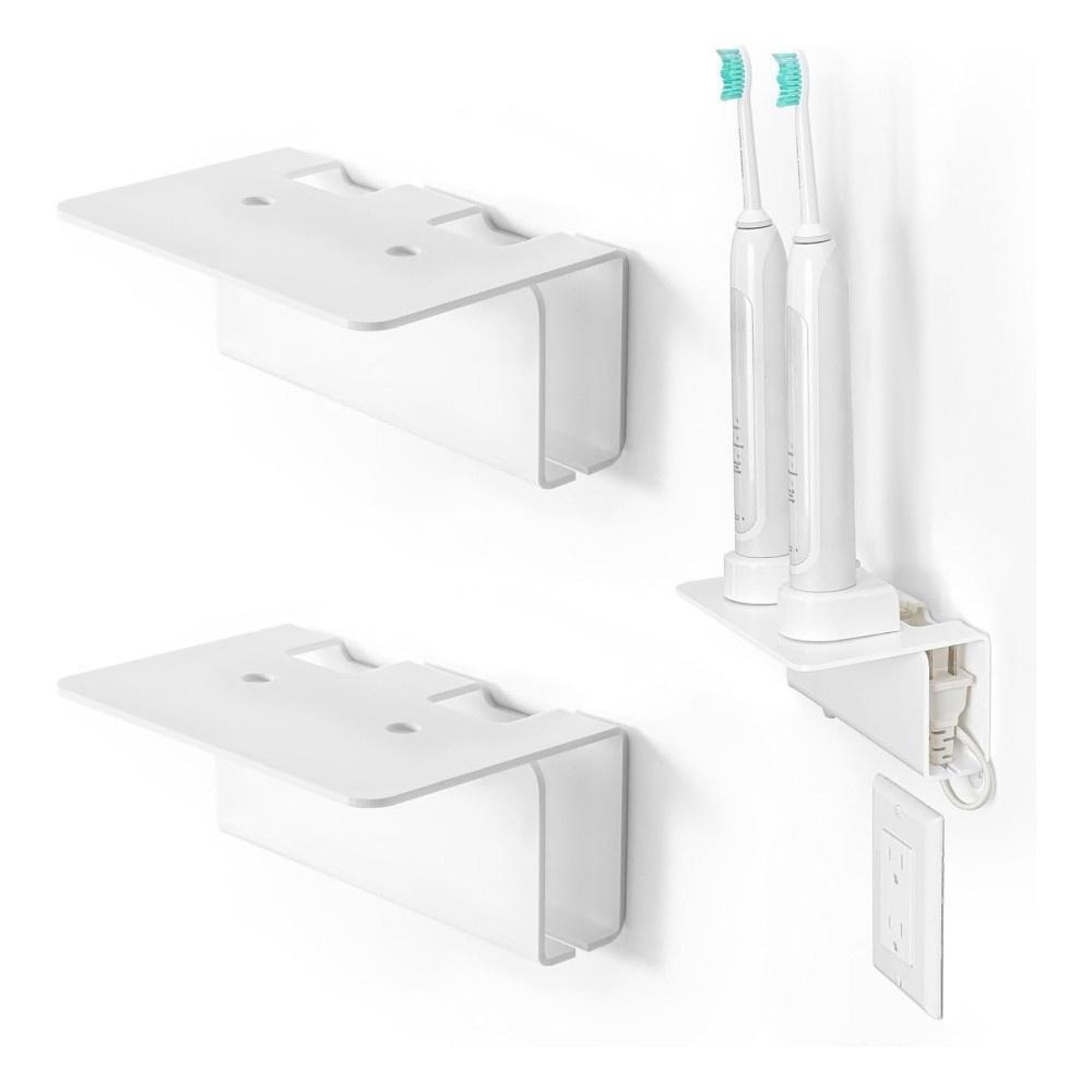 WallMounted Electric Toothbrush Holder Acrylic Organizer For Bathroom Space Saving Storage 1