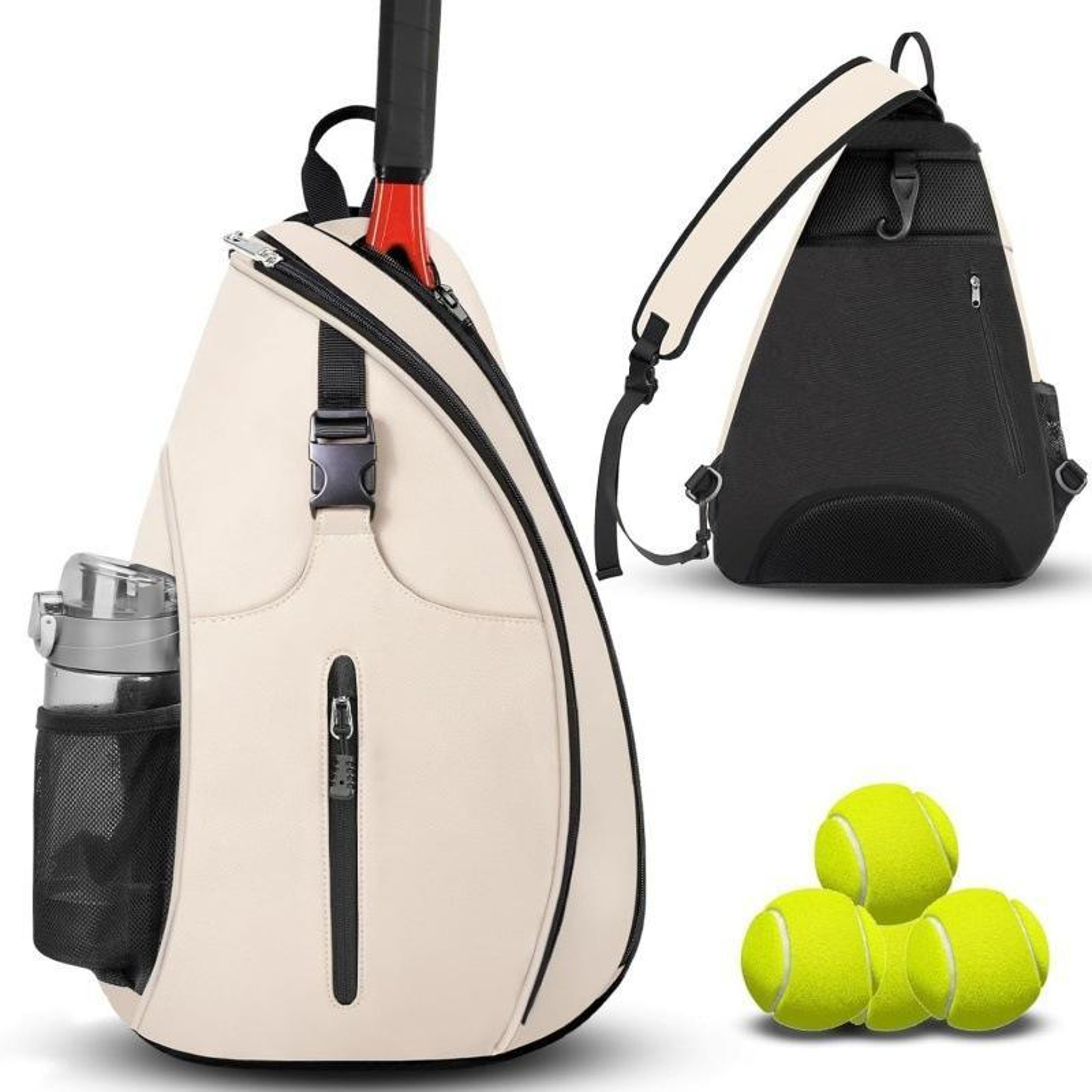 Portable Outdoor Sports Tennis Racket Crossbody Bag With Zoned Storage 0