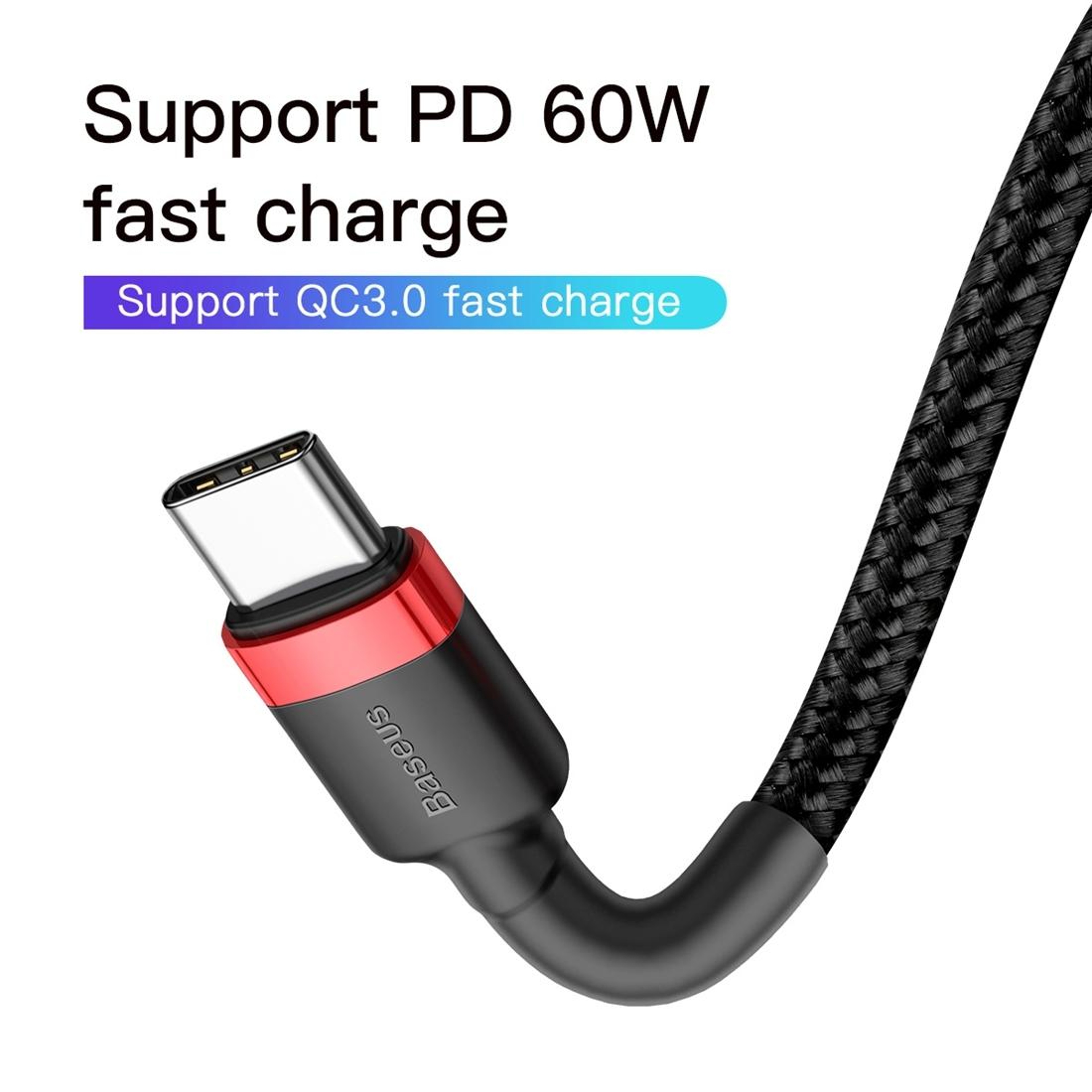 60W USB C Fast Charging Cable 2M Braided PD Type C Charger Cord 4