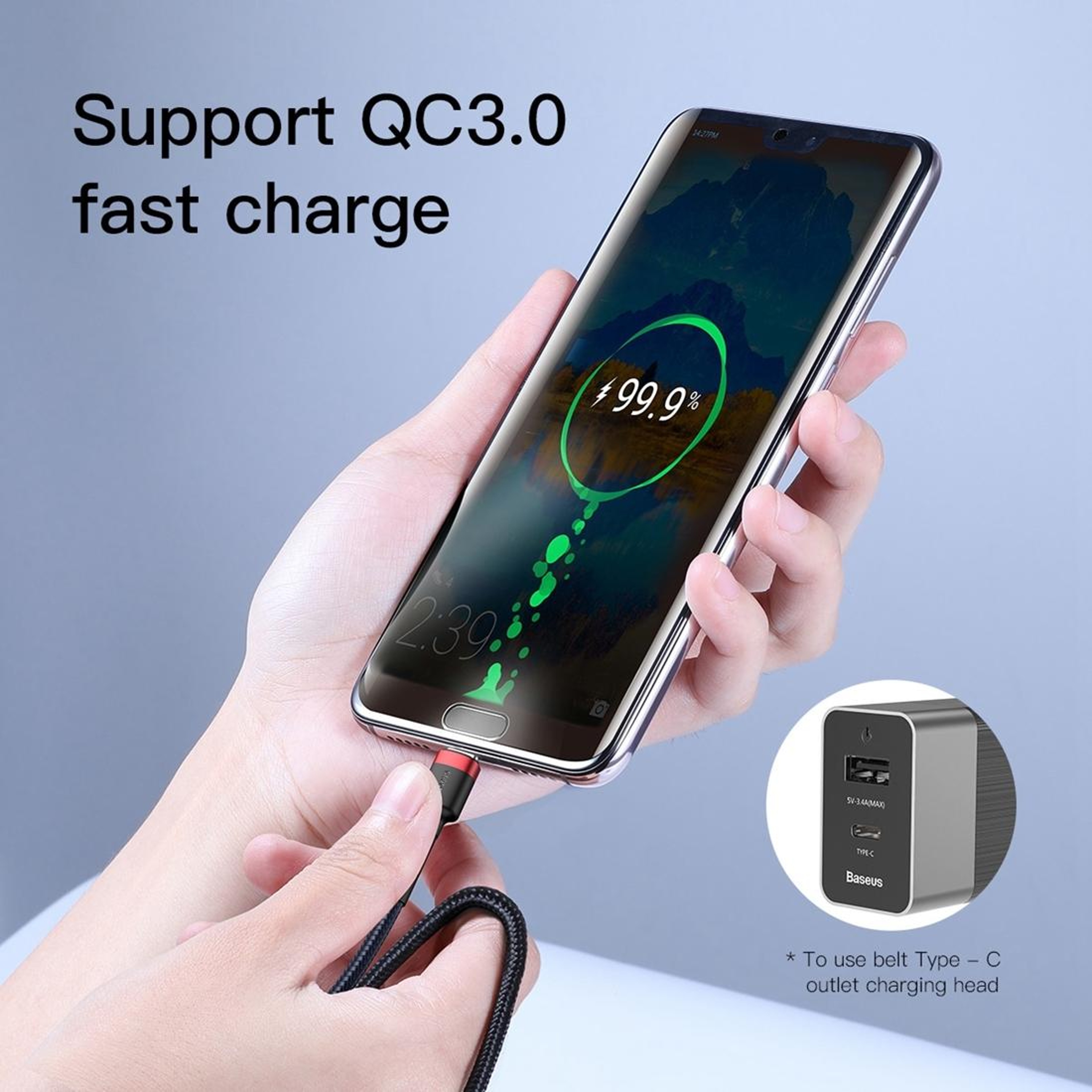 60W USB C Fast Charging Cable 2M Braided PD Type C Charger Cord 6