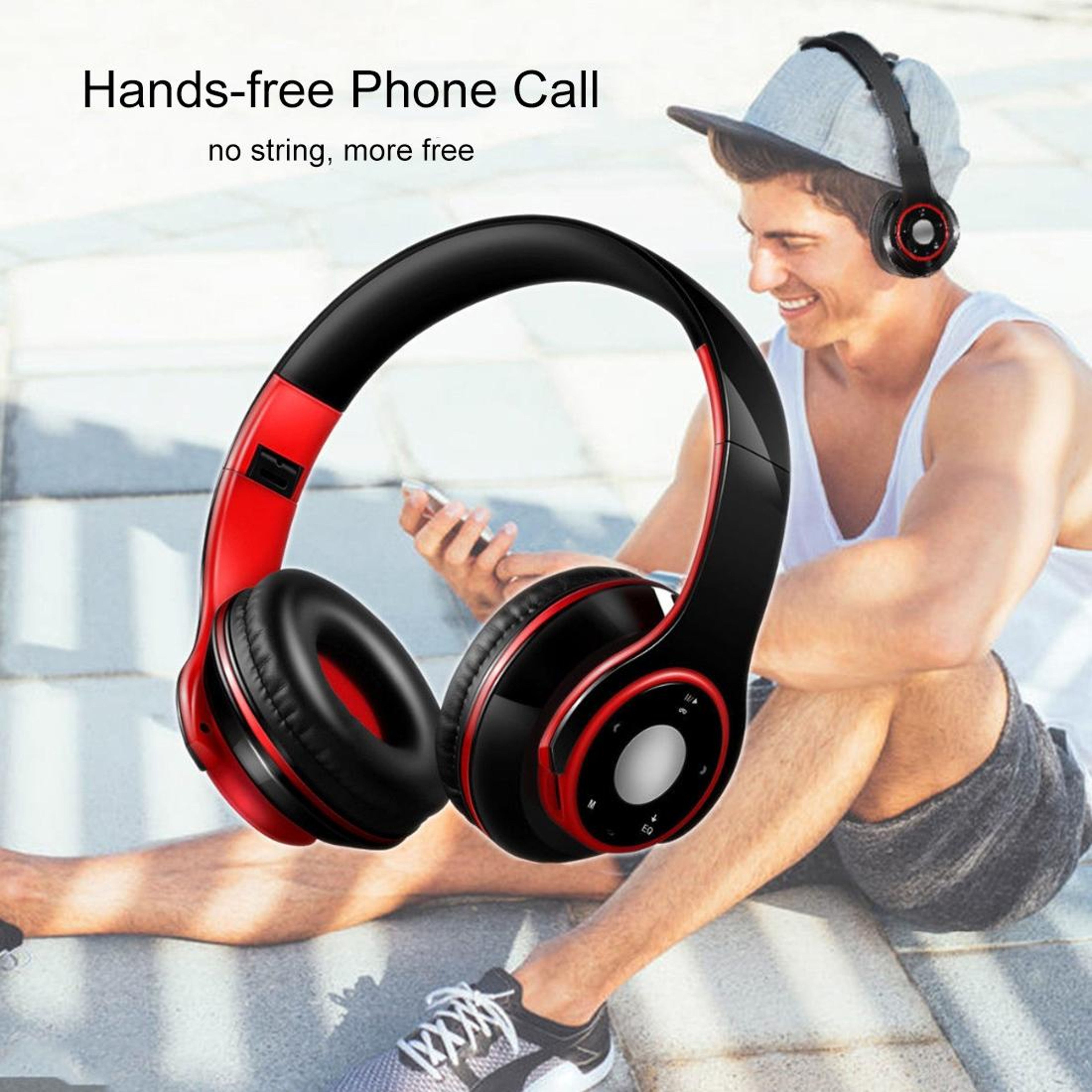SG 8 Wireless Bluetooth Headphones With FM Radio TF Card MP3 Player  Noise Cancelling Mic 10