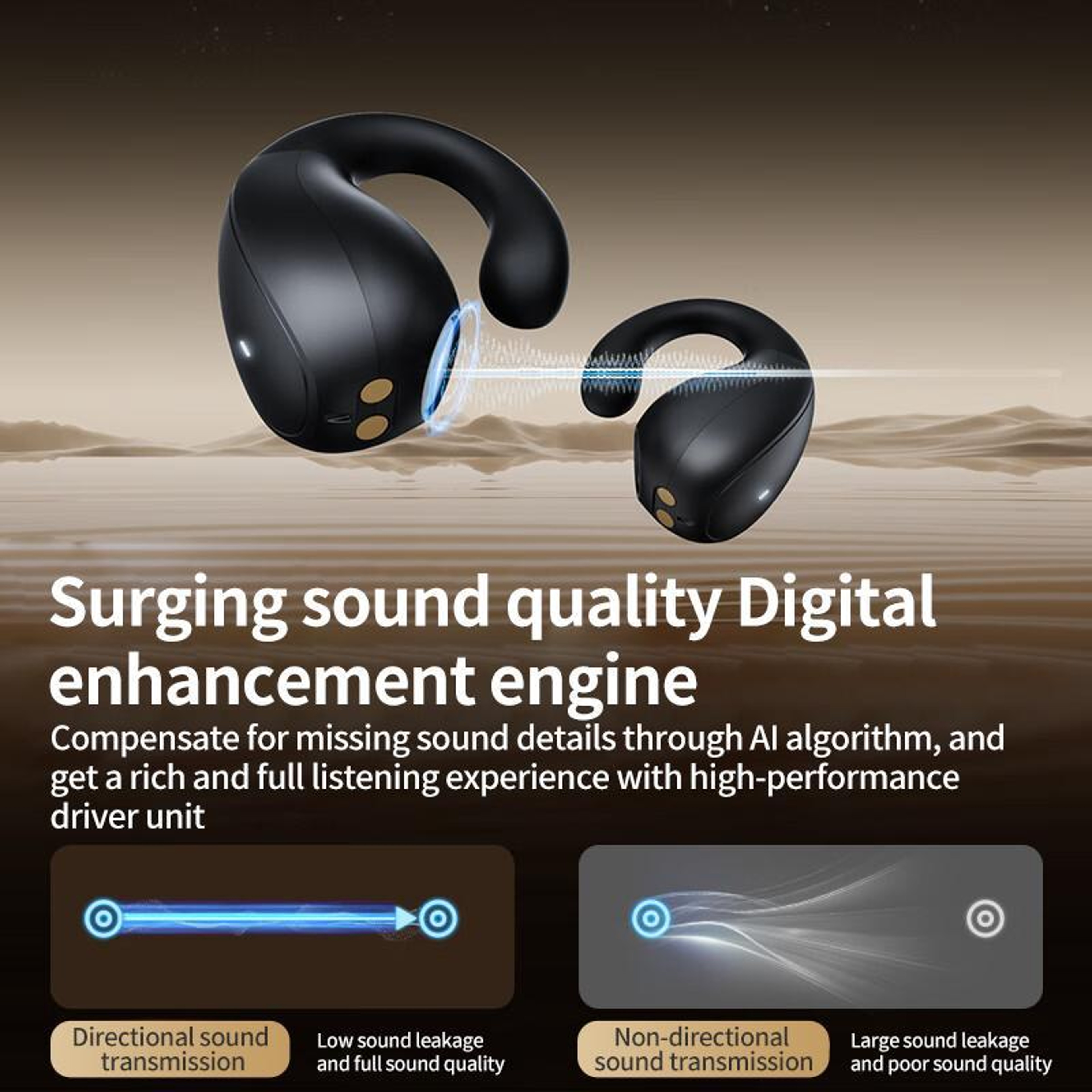 Lenovo Open Ear Clip Wireless Earbuds With ENC Bluetooth 53 Sports Headphones 2